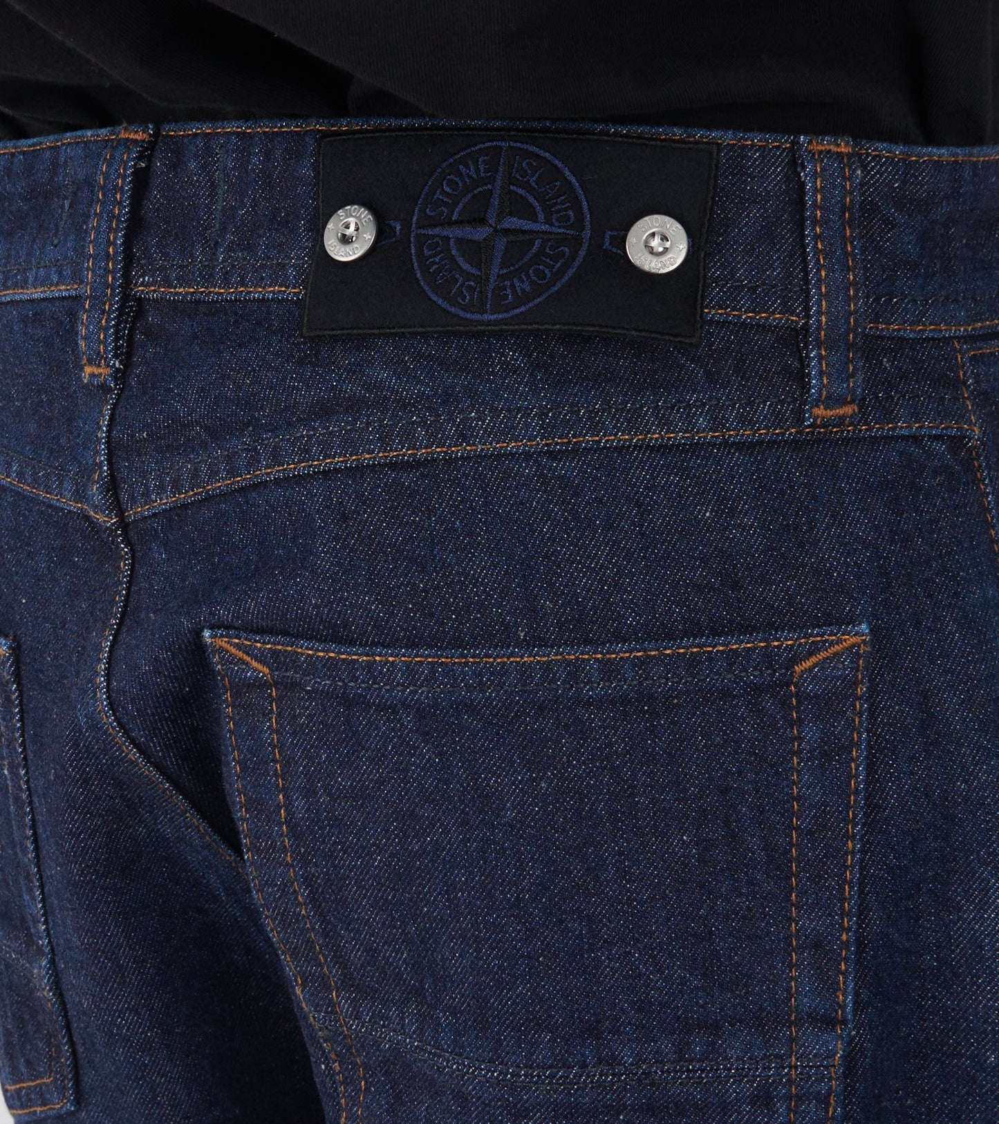 Indigo Denim Rinsed Straight Jeans Dark Blue
