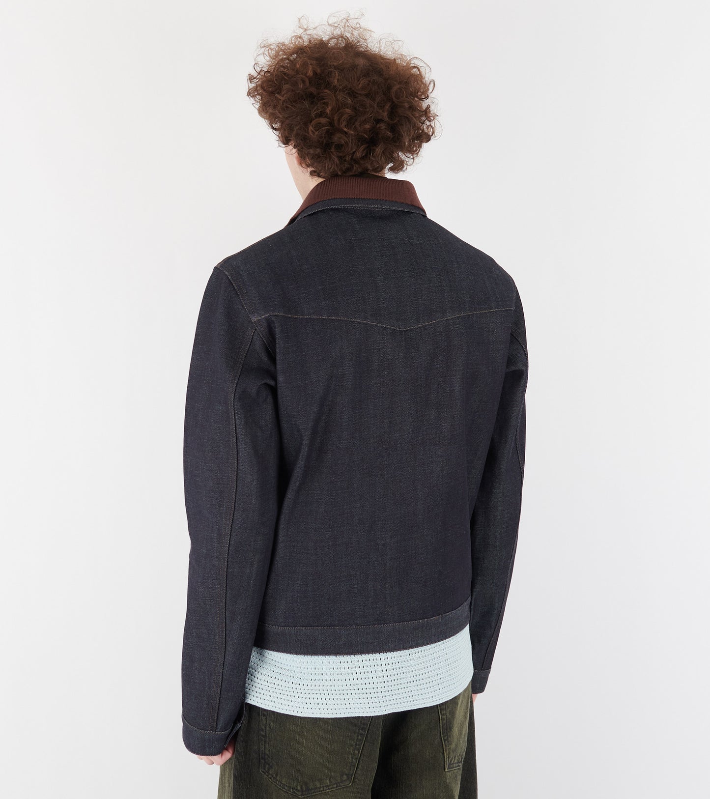 Diagonal Cotton Denim Jacket Magnet