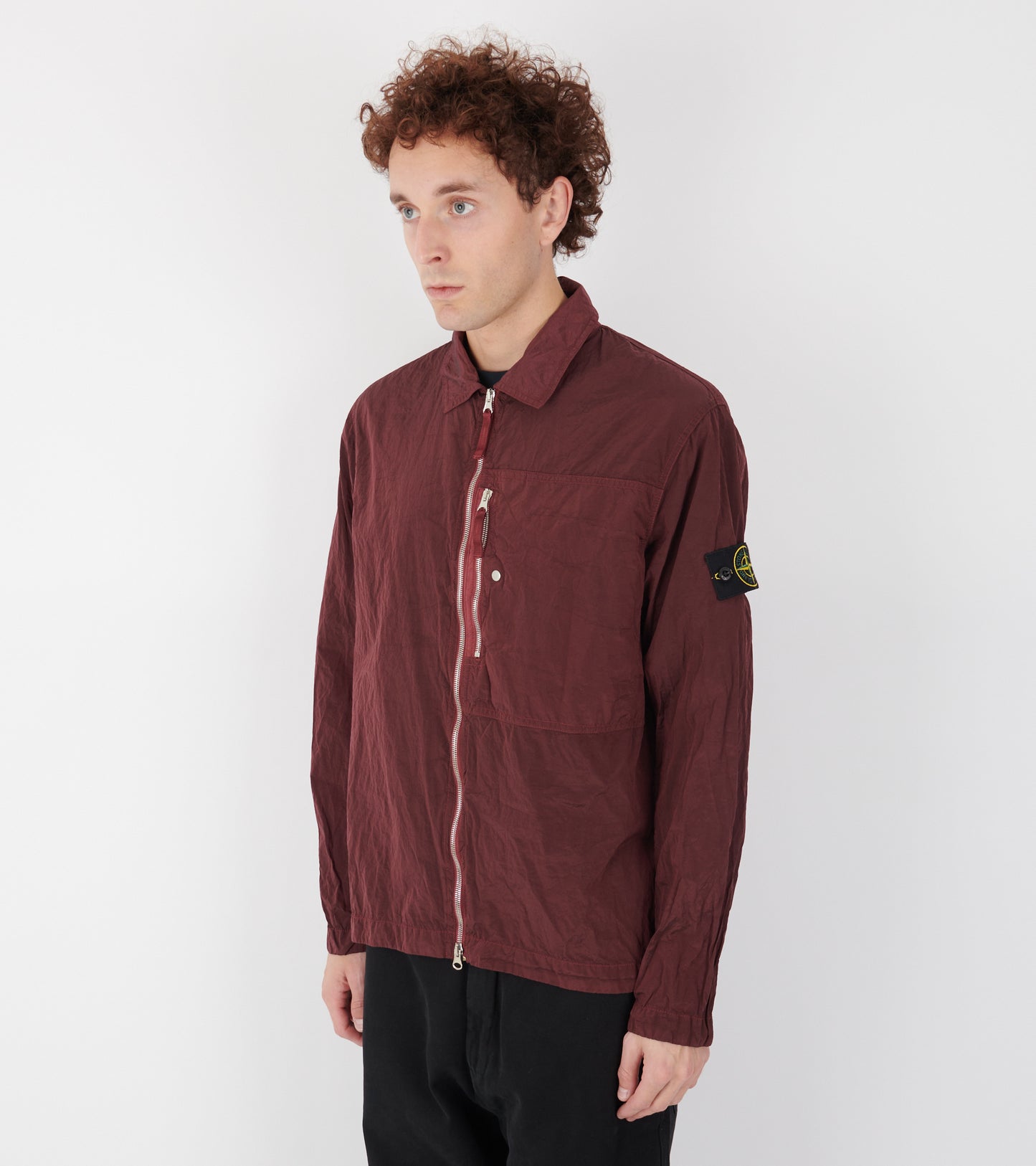 Econyl Nylon Overshirt Dark Burgundy