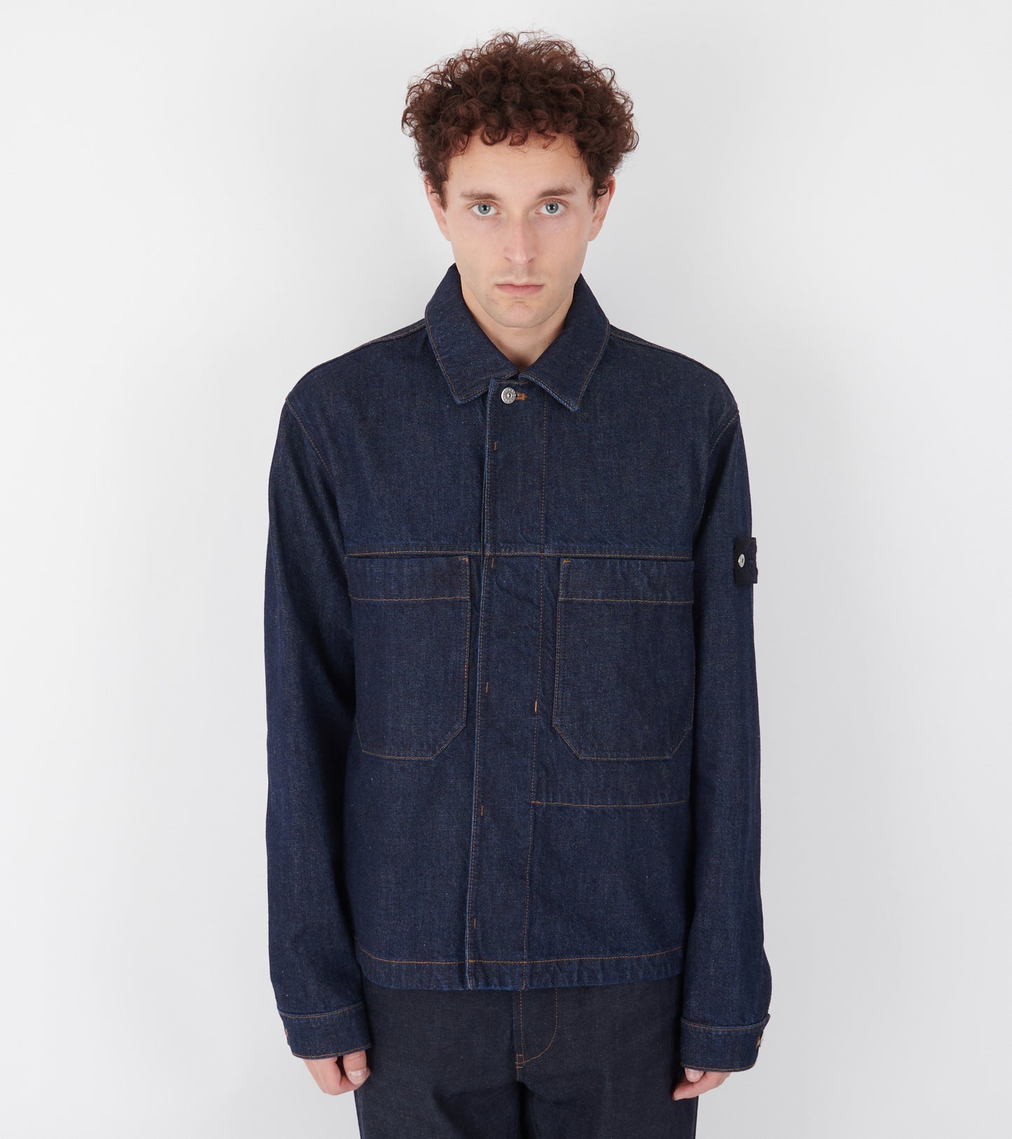Indigo Denim Rinsed Jacket Dark Blue