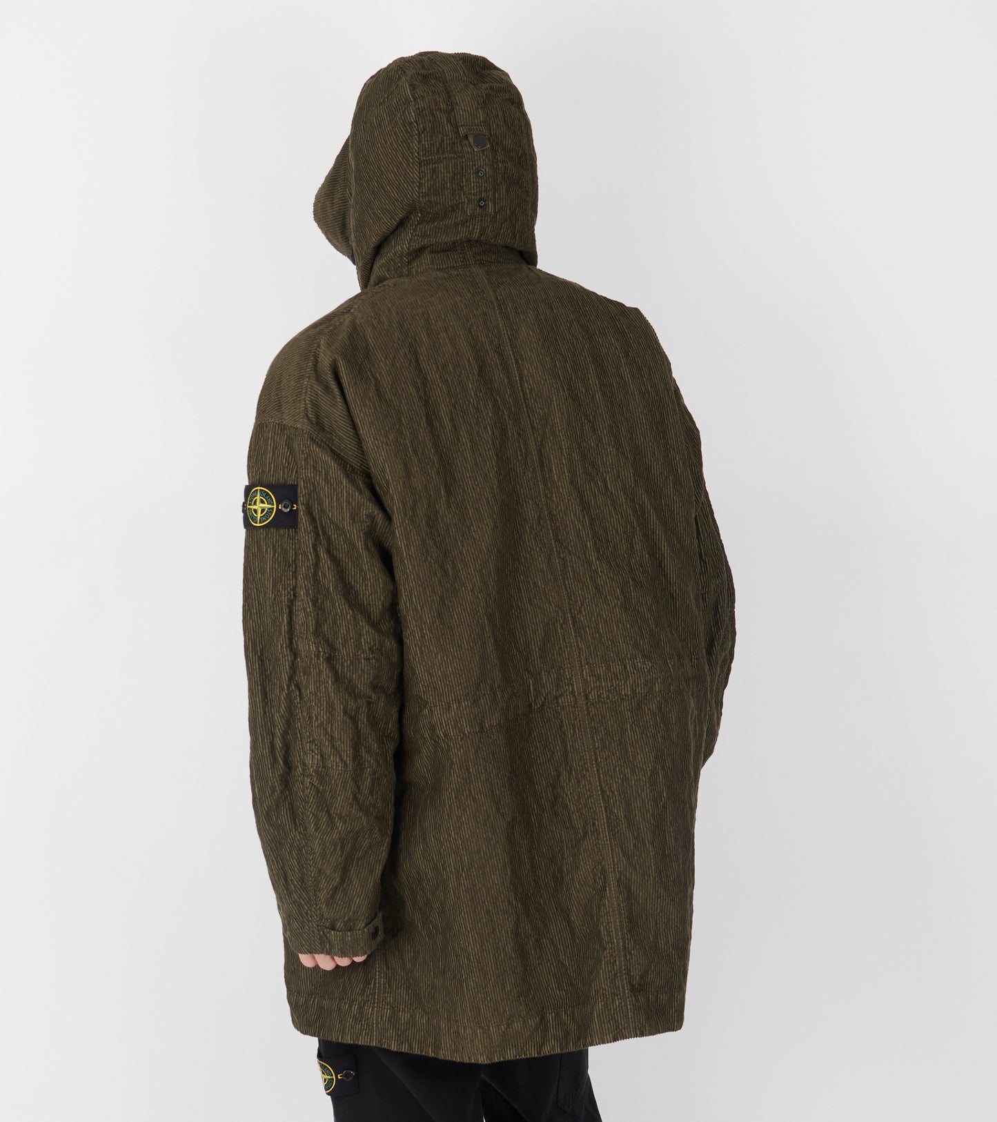 Wrinkled Corduroy Coat Military Green