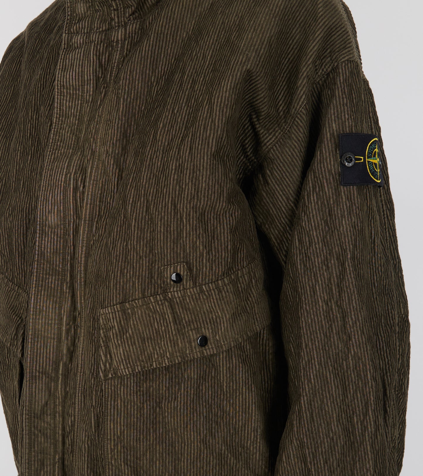Wrinkled Corduroy Coat Military Green