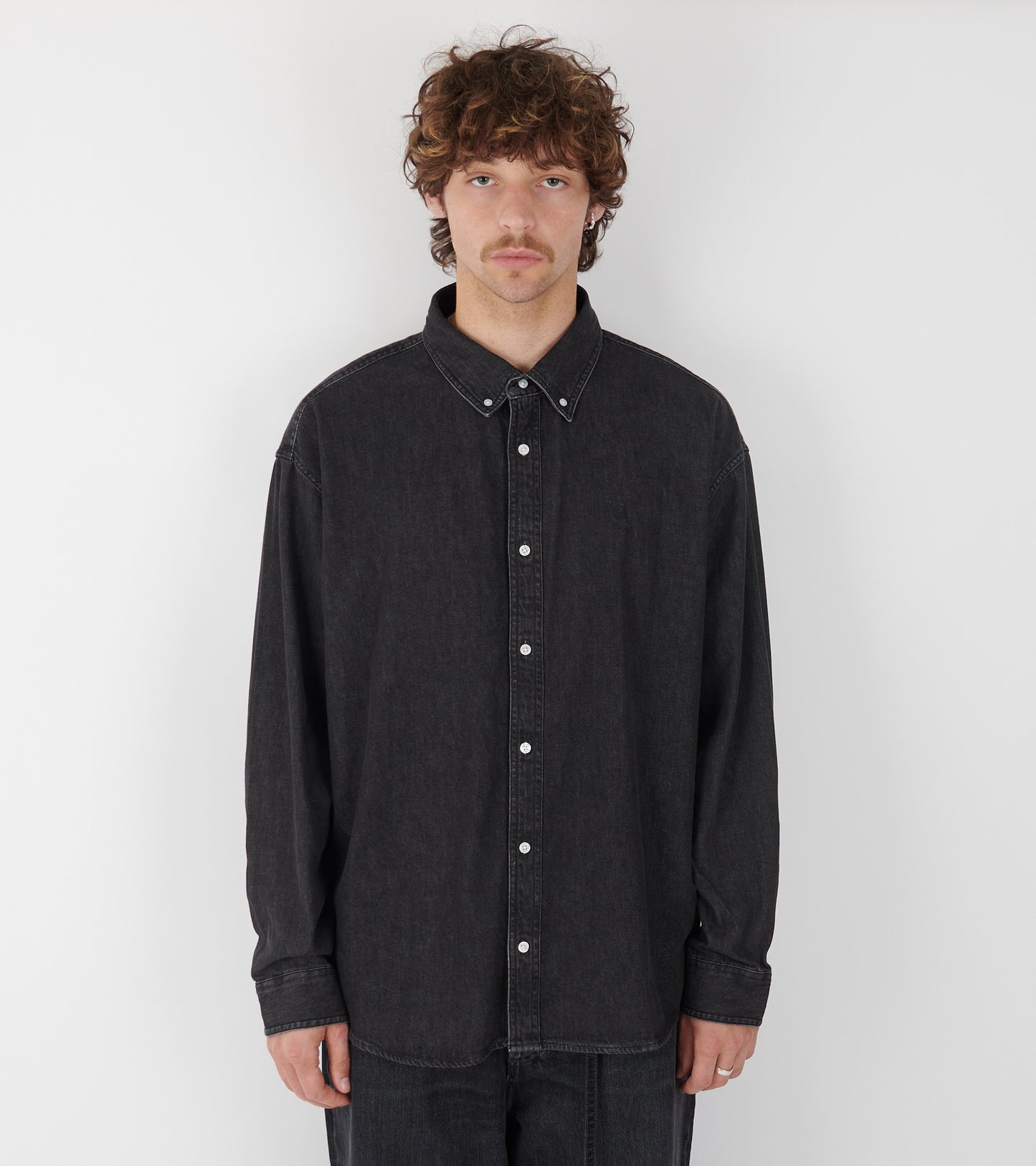 L/S Lucas Shirt Black Stone Washed