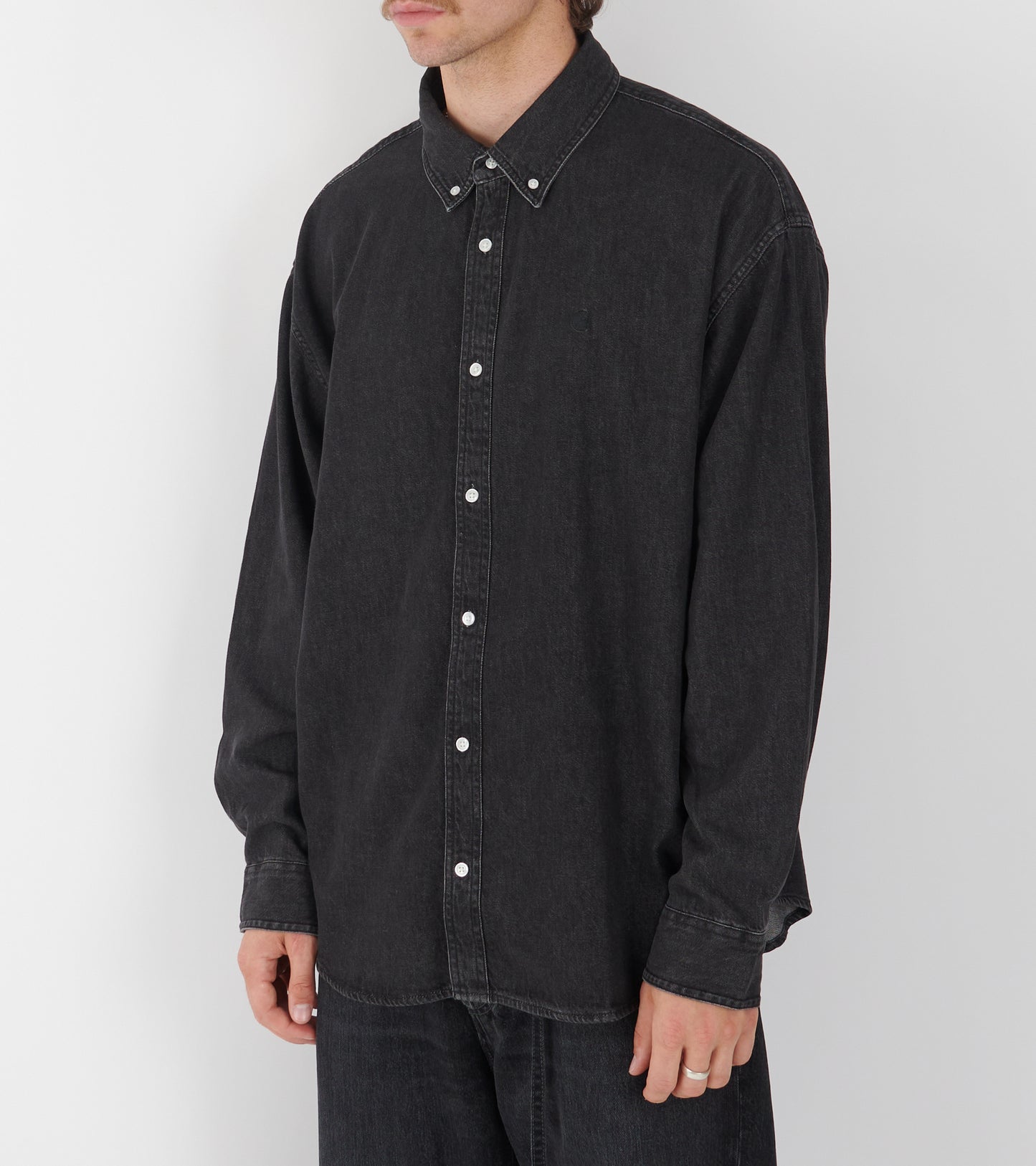 L/S Lucas Shirt Black Stone Washed