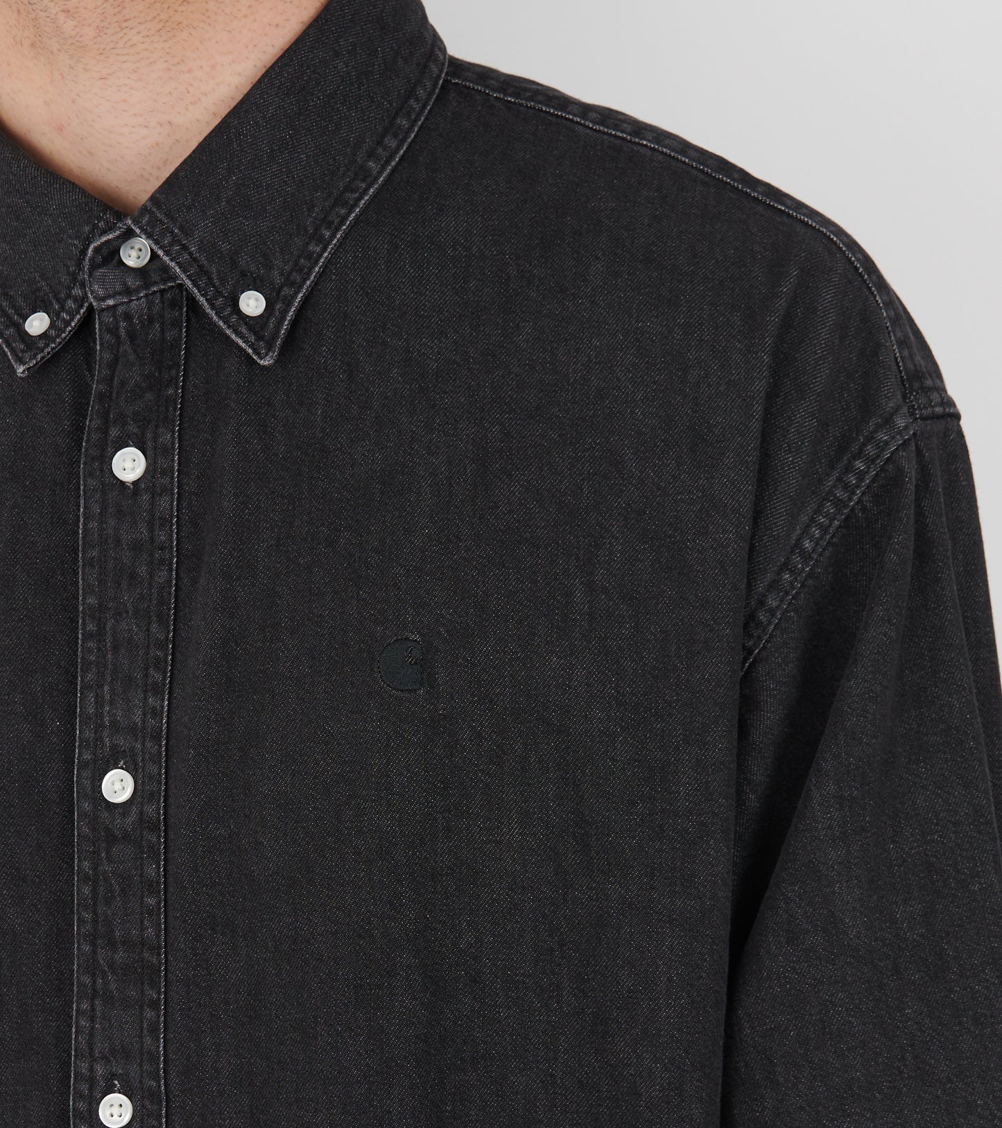 L/S Lucas Shirt Black Stone Washed