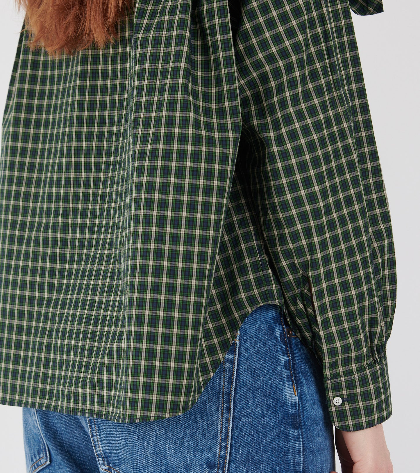 Check Bow Tie Shirt Dark Green