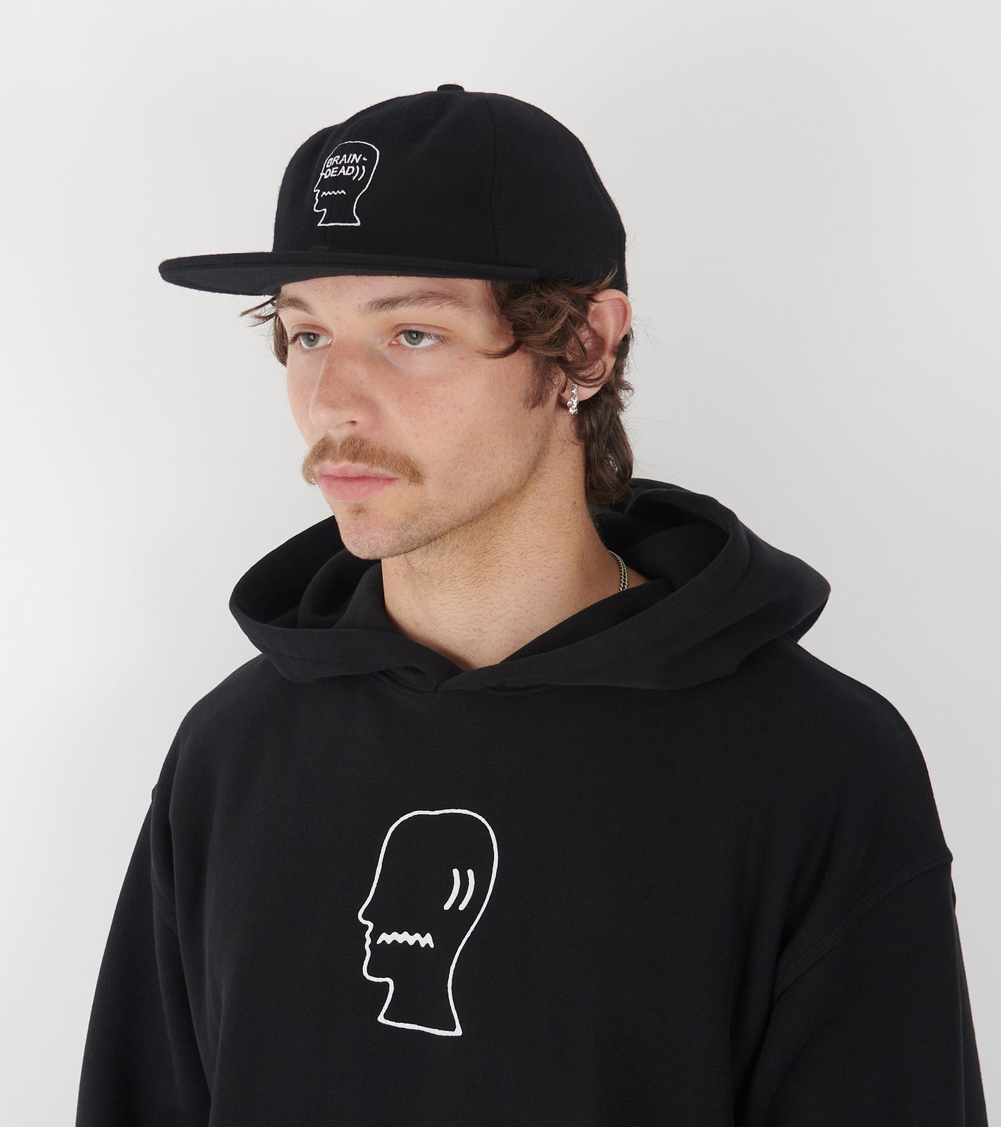 Flannel Logohead 6 Panel Cap Black