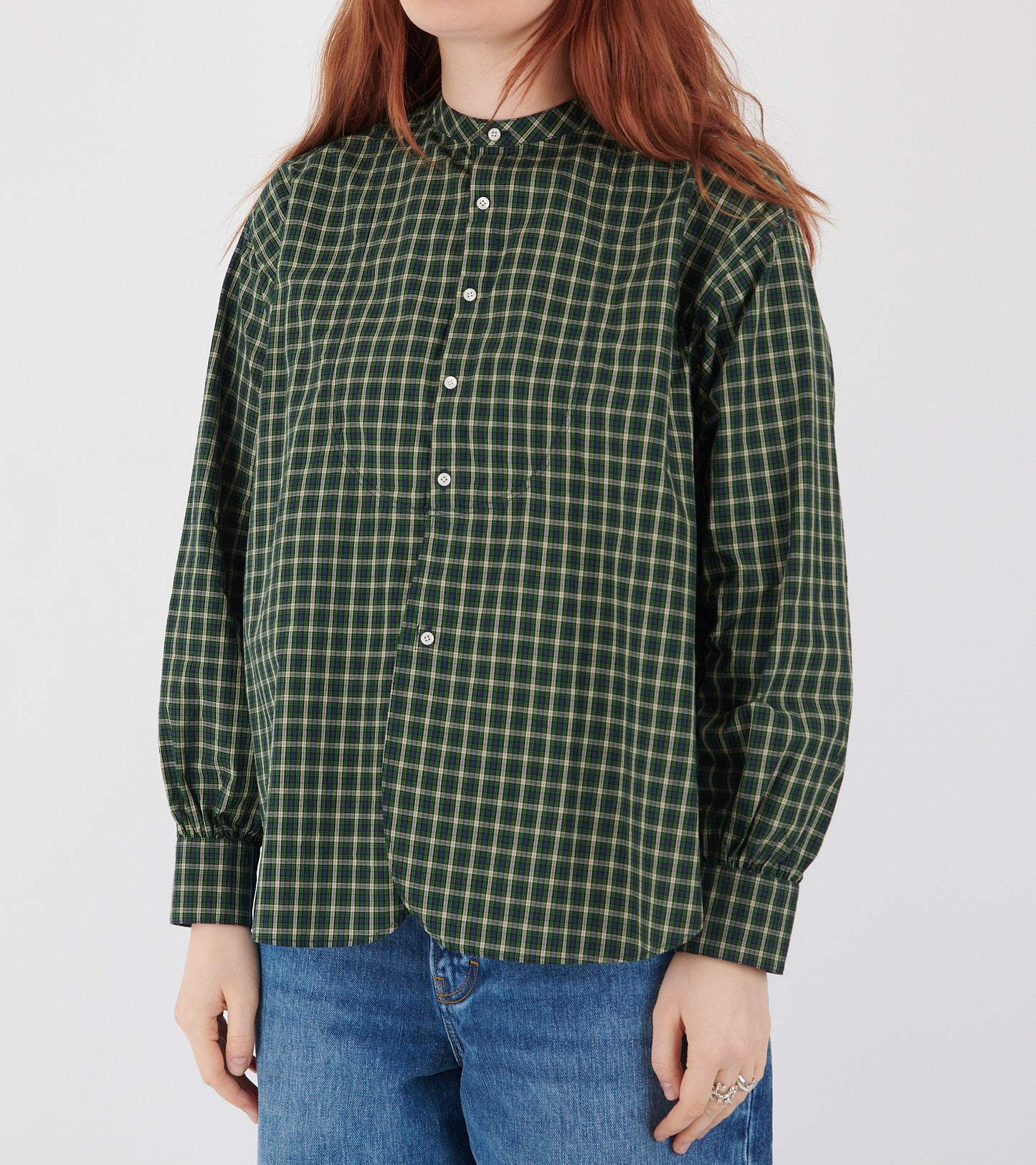 Check Bow Tie Shirt Dark Green