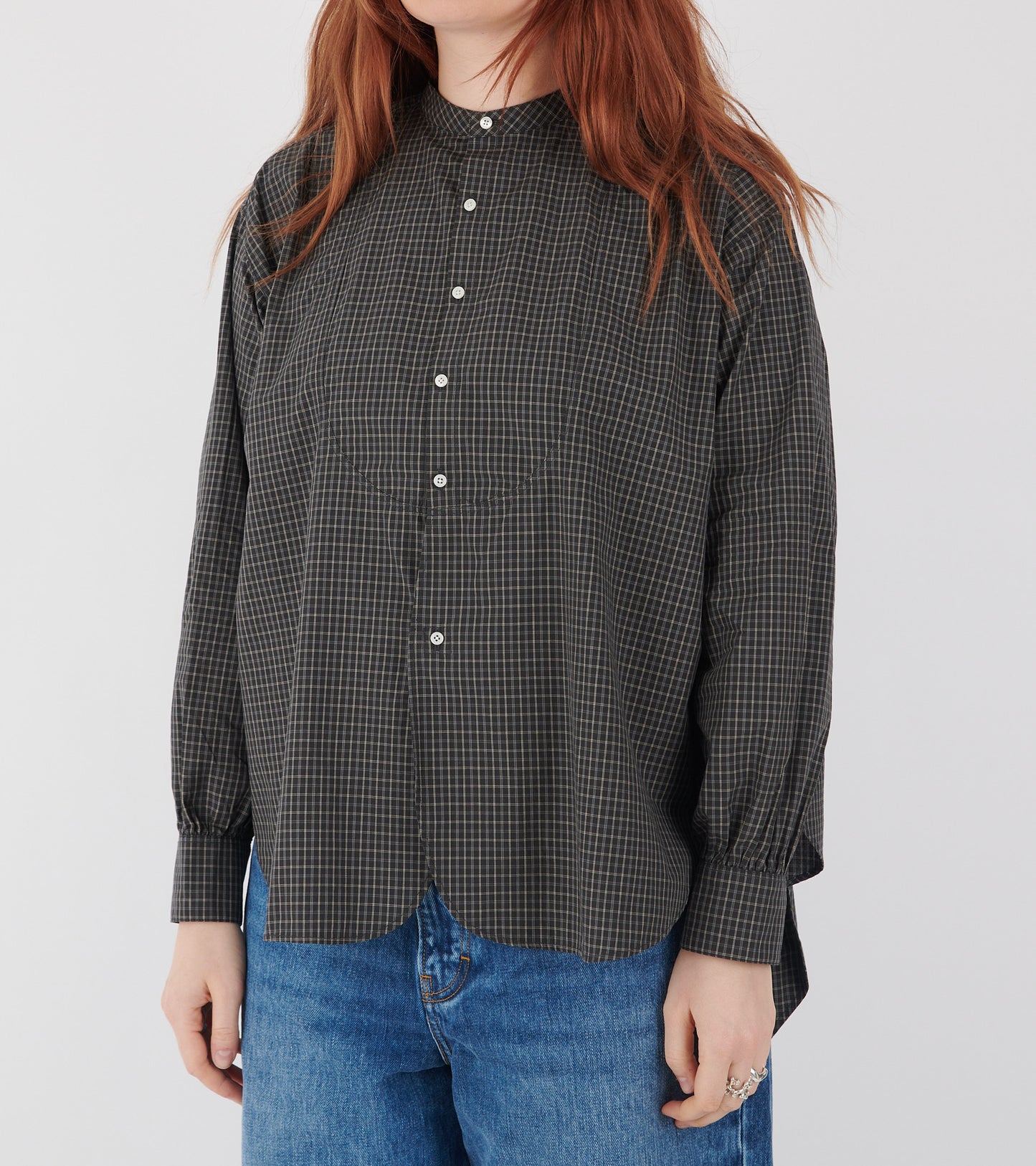 Check Bow Tie Shirt Black