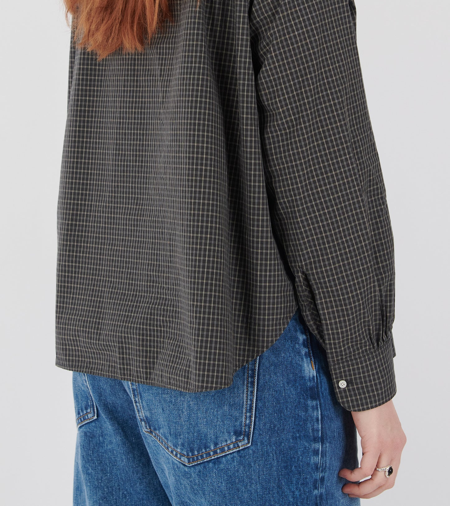Check Bow Tie Shirt Black