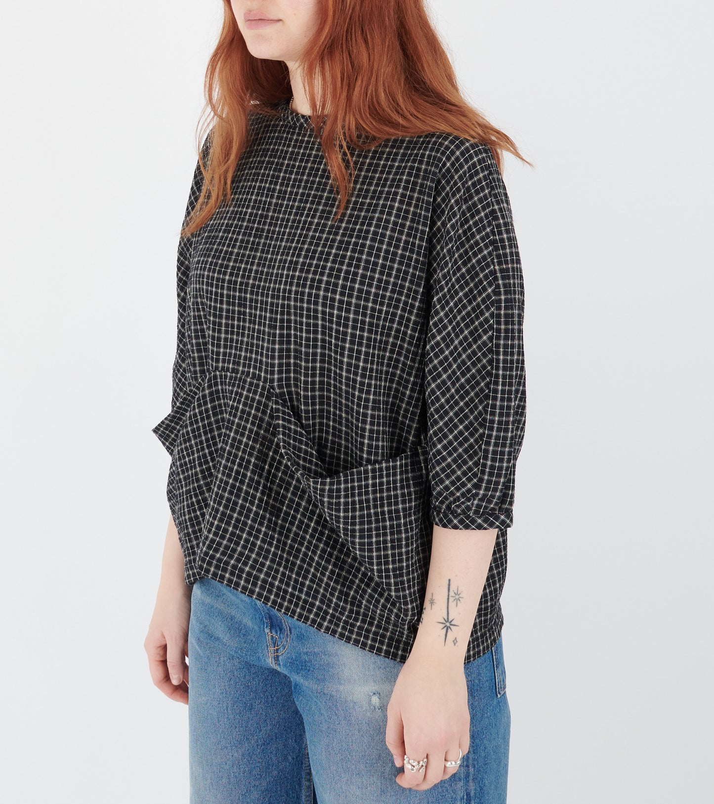 Limp Blouse Black/White Checks