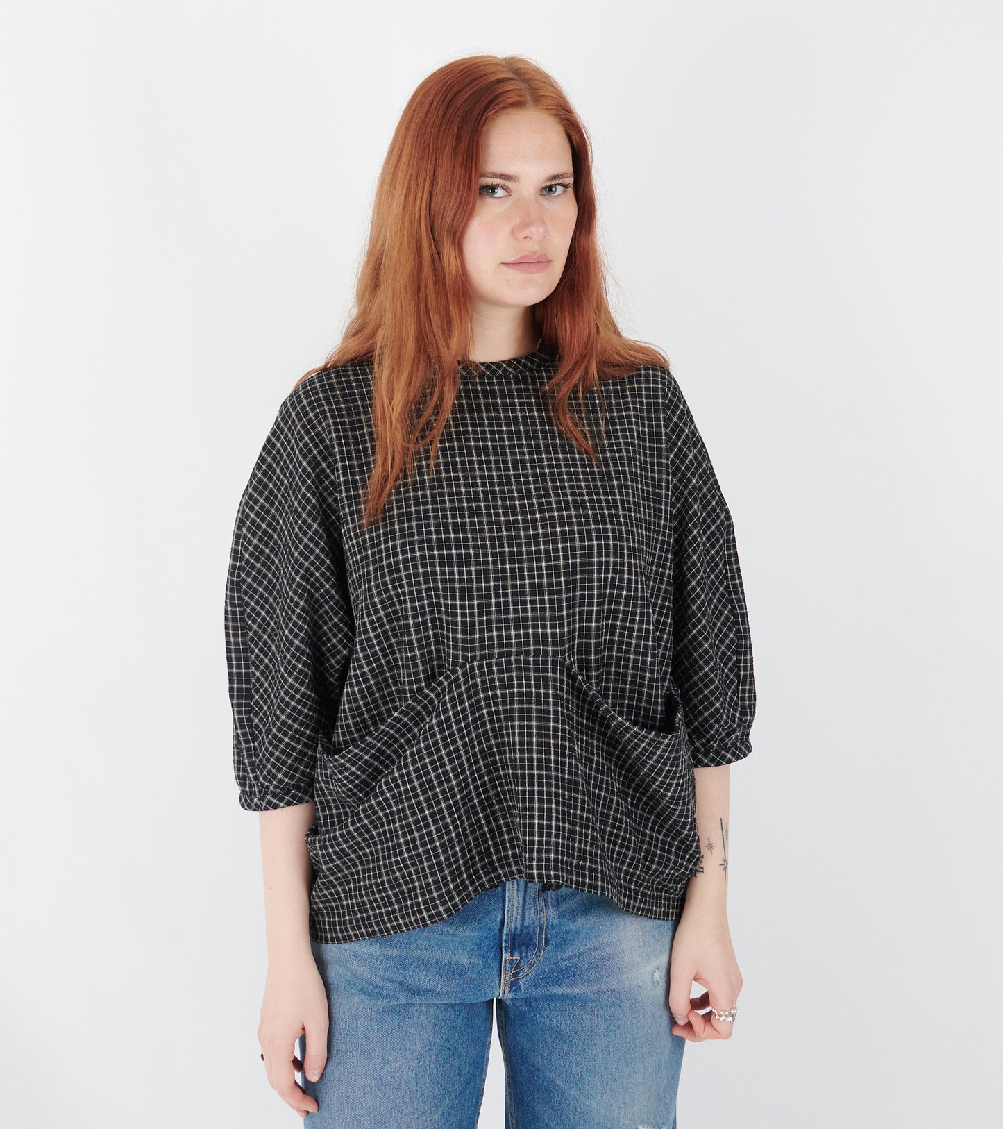 Limp Blouse Black/White Checks