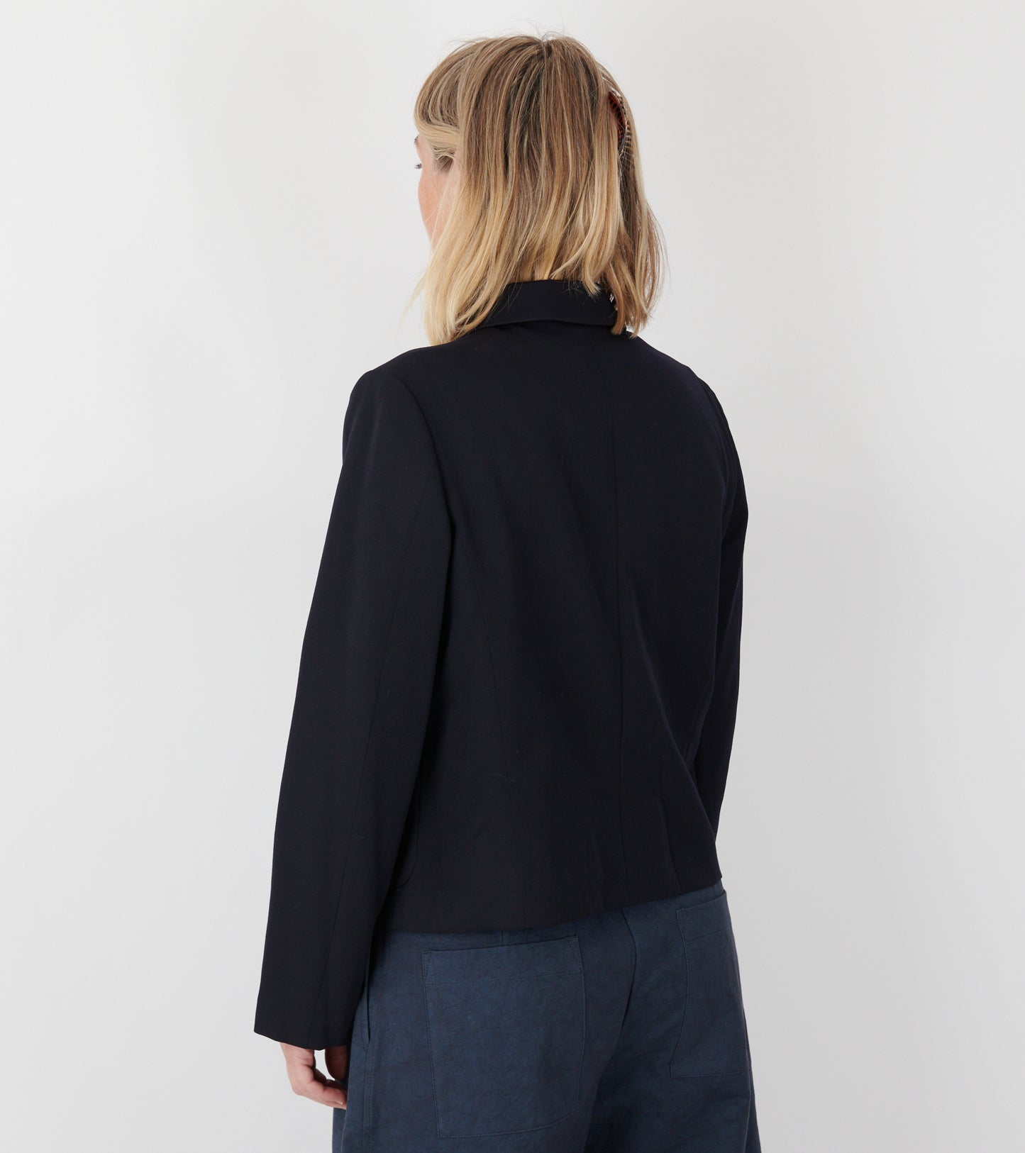 Round Collar Jacket Navy
