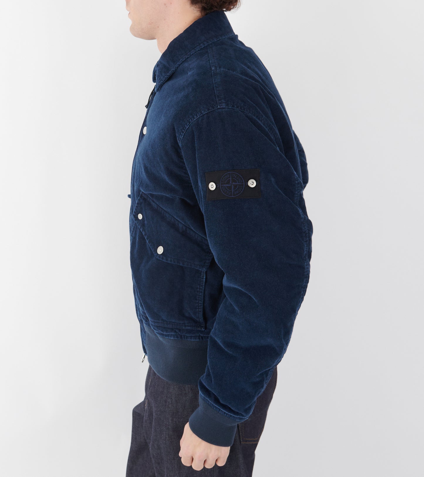 Micro Corduroy Rinsed Padded Jacket Dark Blue