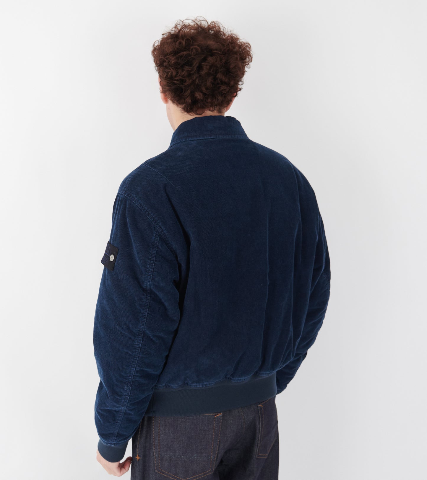 Micro Corduroy Rinsed Padded Jacket Dark Blue