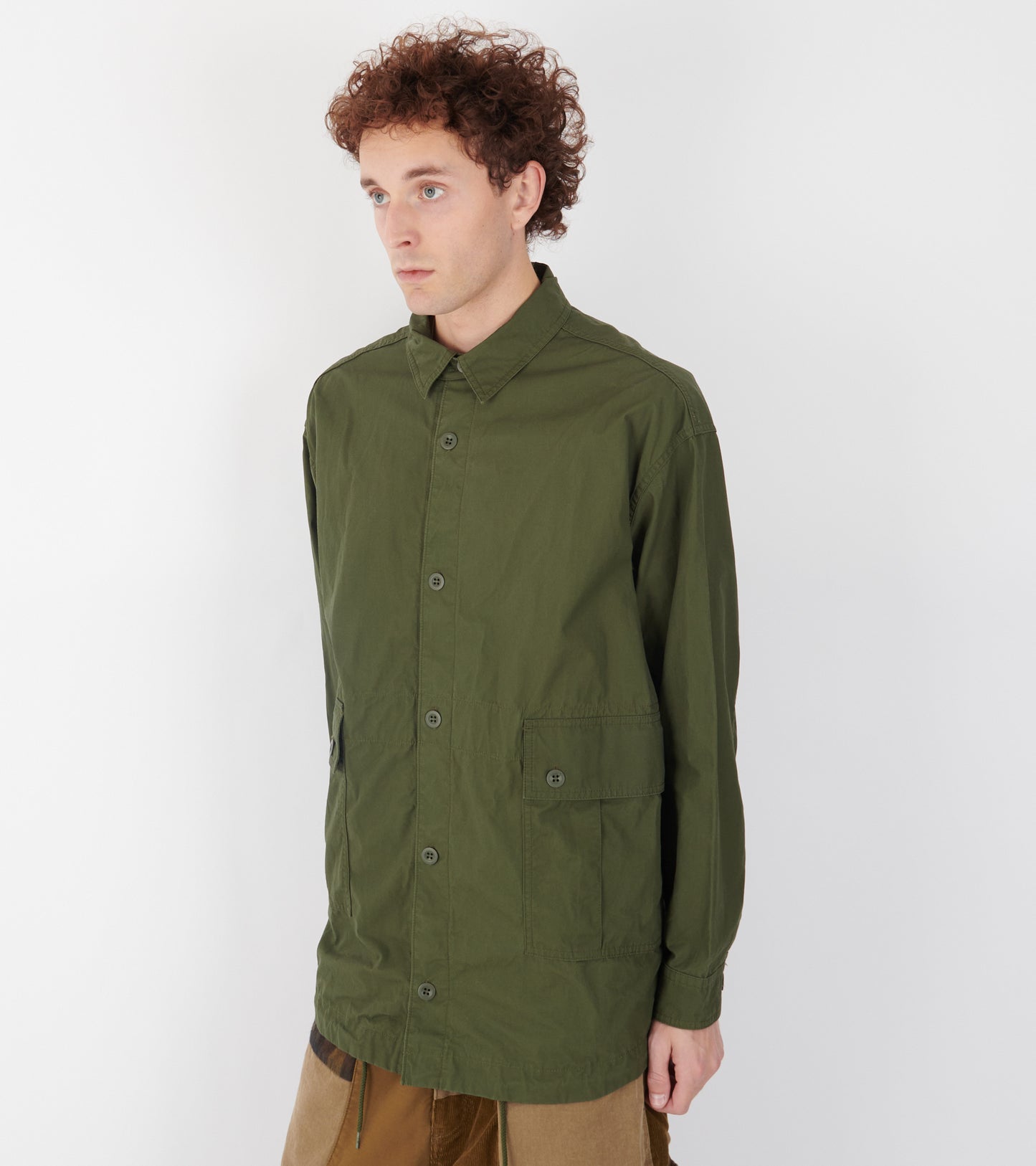 Cotton Overshirt Army Green