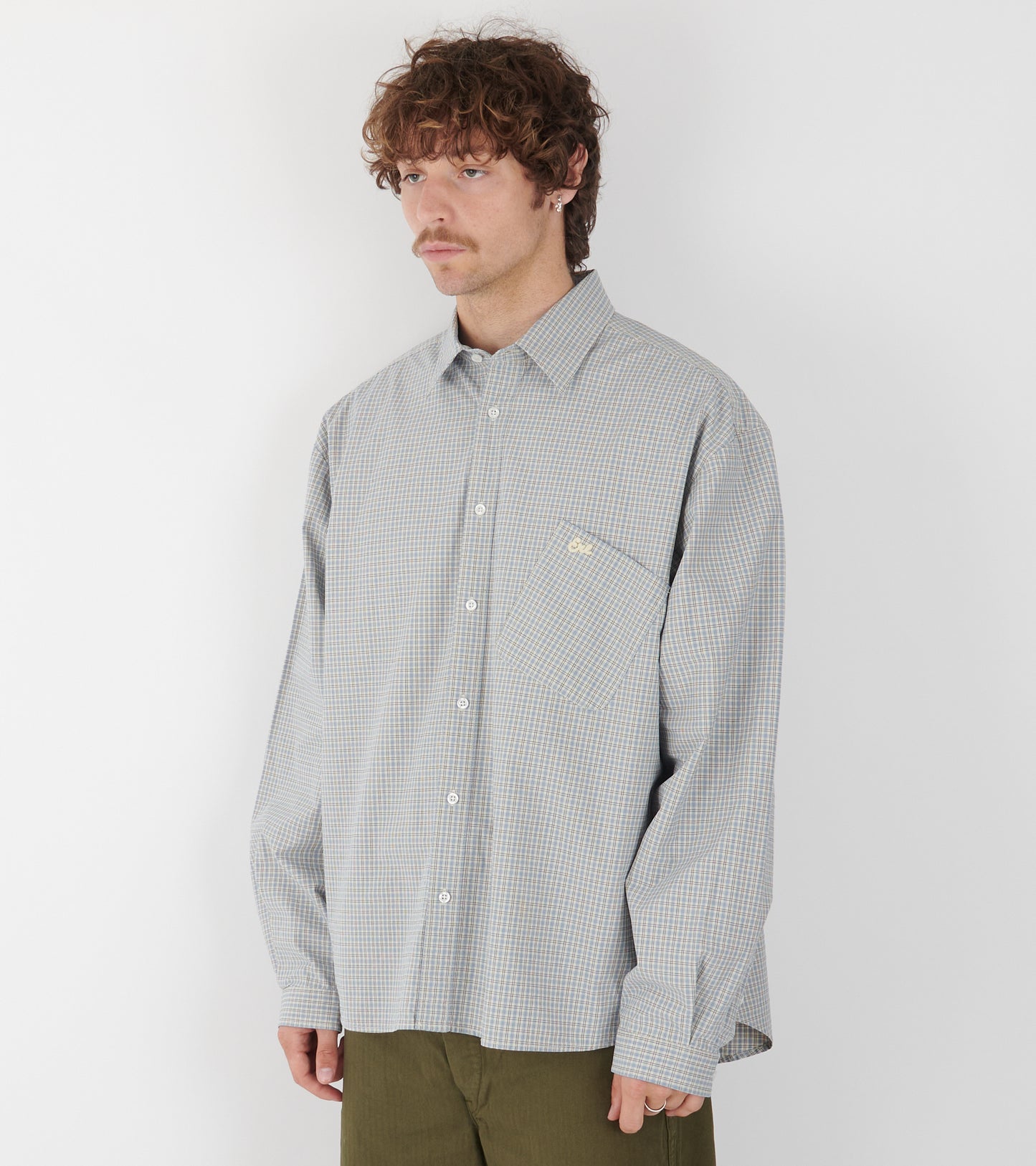 Relaxed Light Check Shirt Blue/Cream