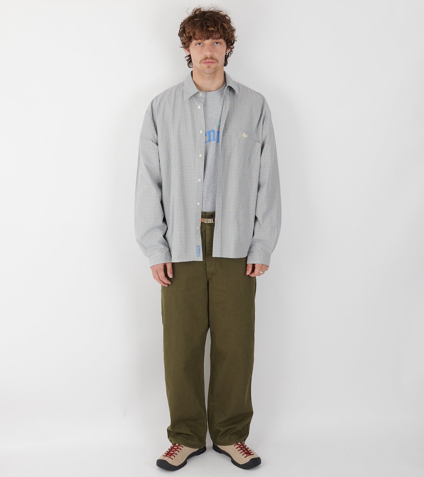 Relaxed Light Check Shirt Blue/Cream