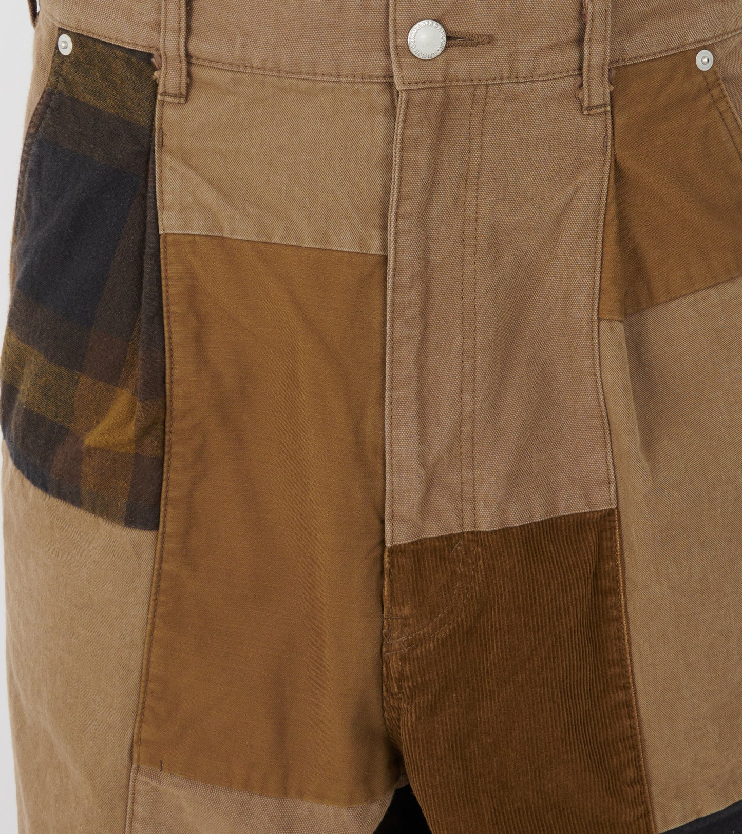 Corduroy Patch Trousers Beige/Brown Mix