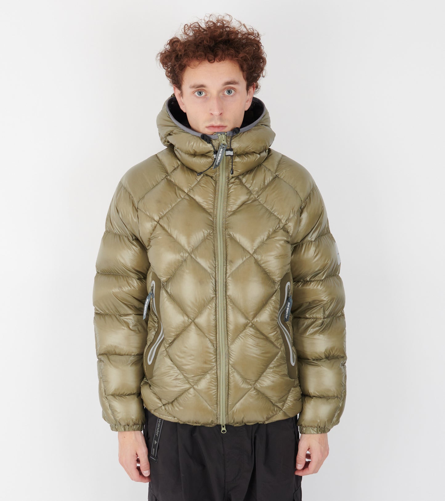 Diamond Stitch Down Hoodie Olive