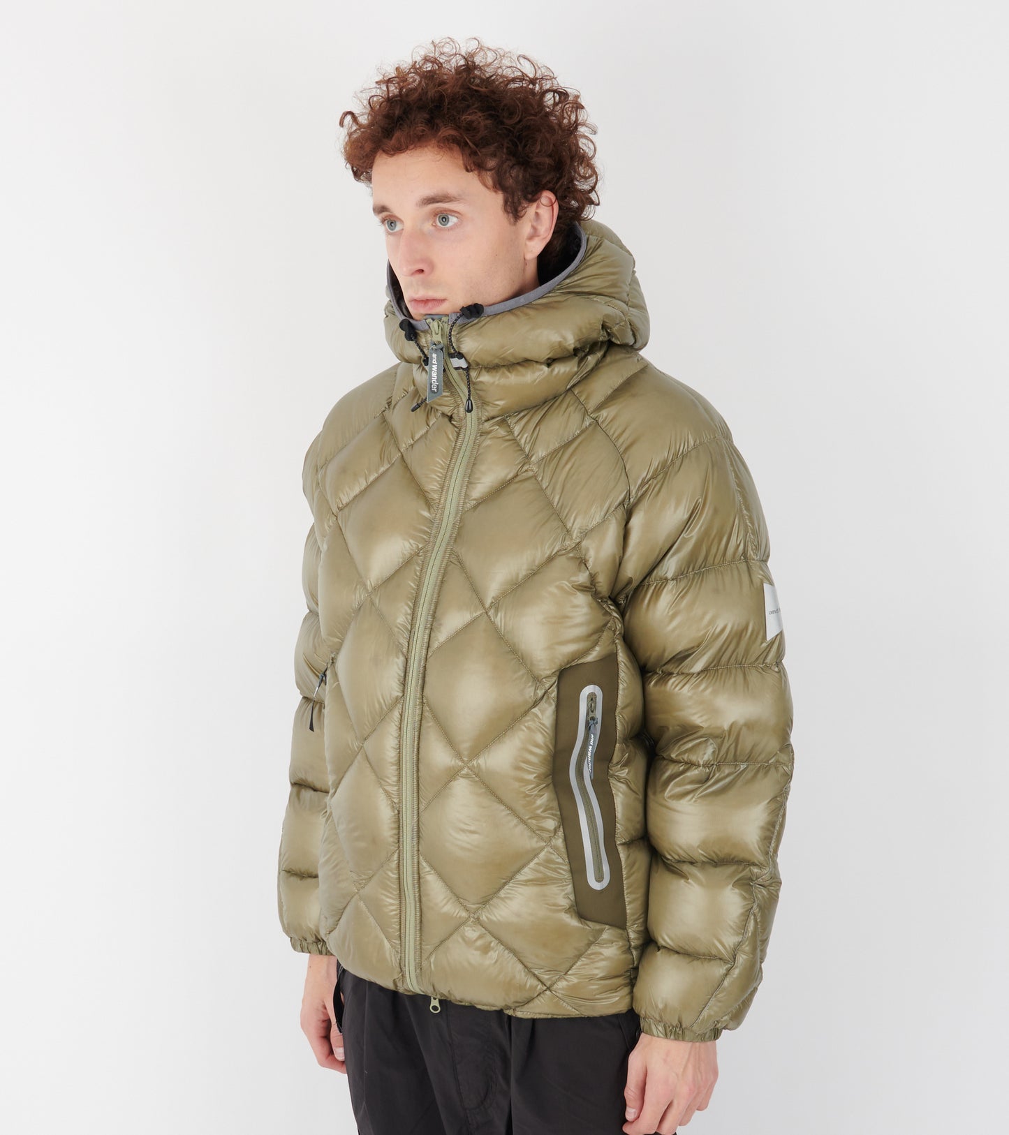 Diamond Stitch Down Hoodie Olive