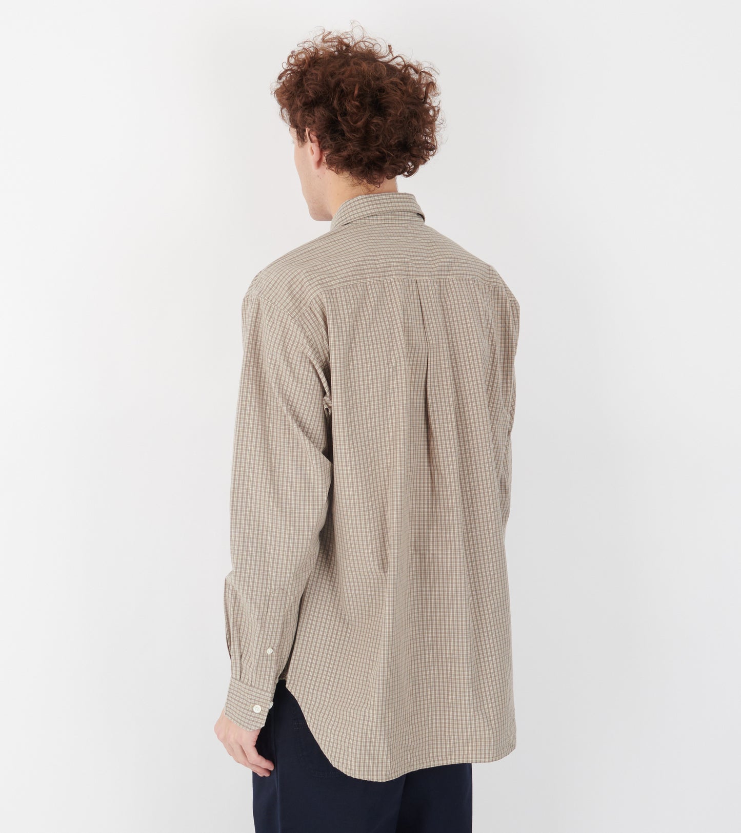Ole Oversize Poplin Check Shirt Walnut