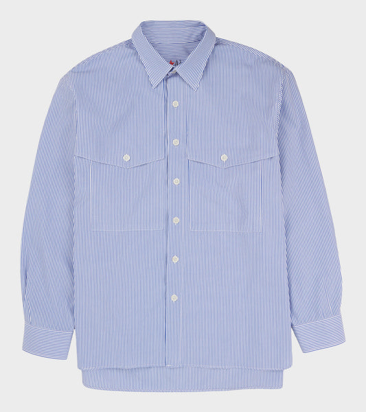X dr. Adams Note Shirt Blue Stripe