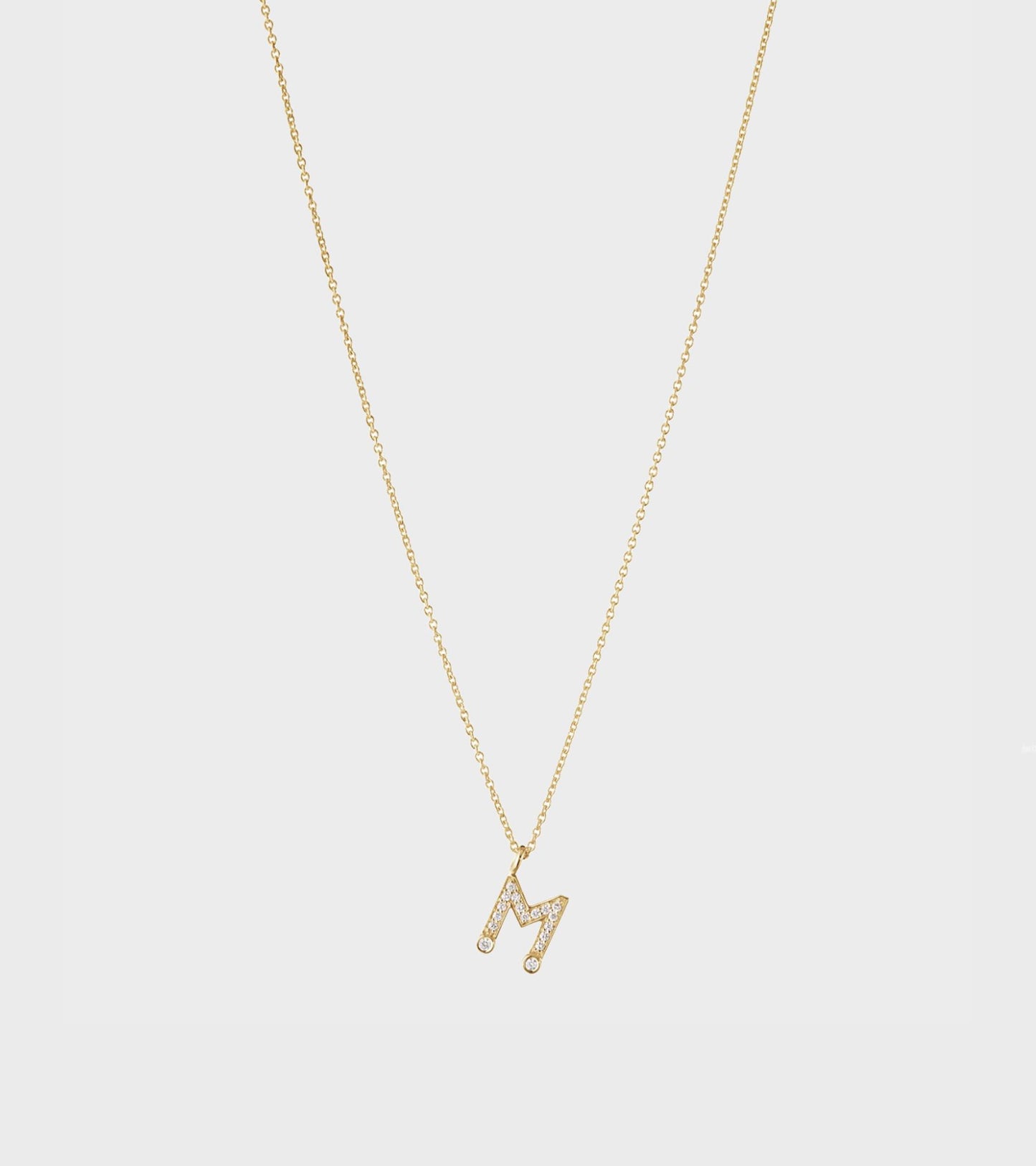 Simple M Necklace Gold