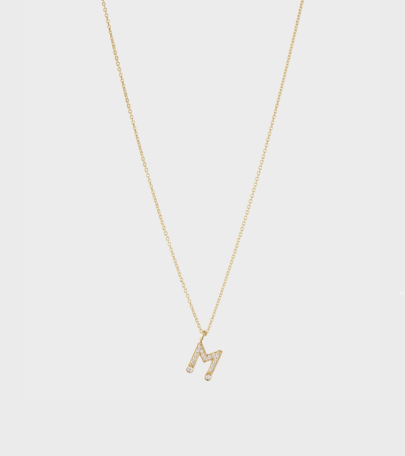 Simple M Necklace Gold