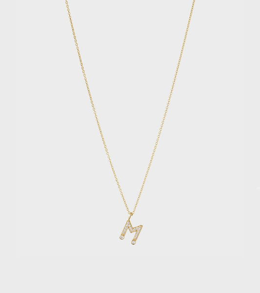 Simple M Necklace Gold