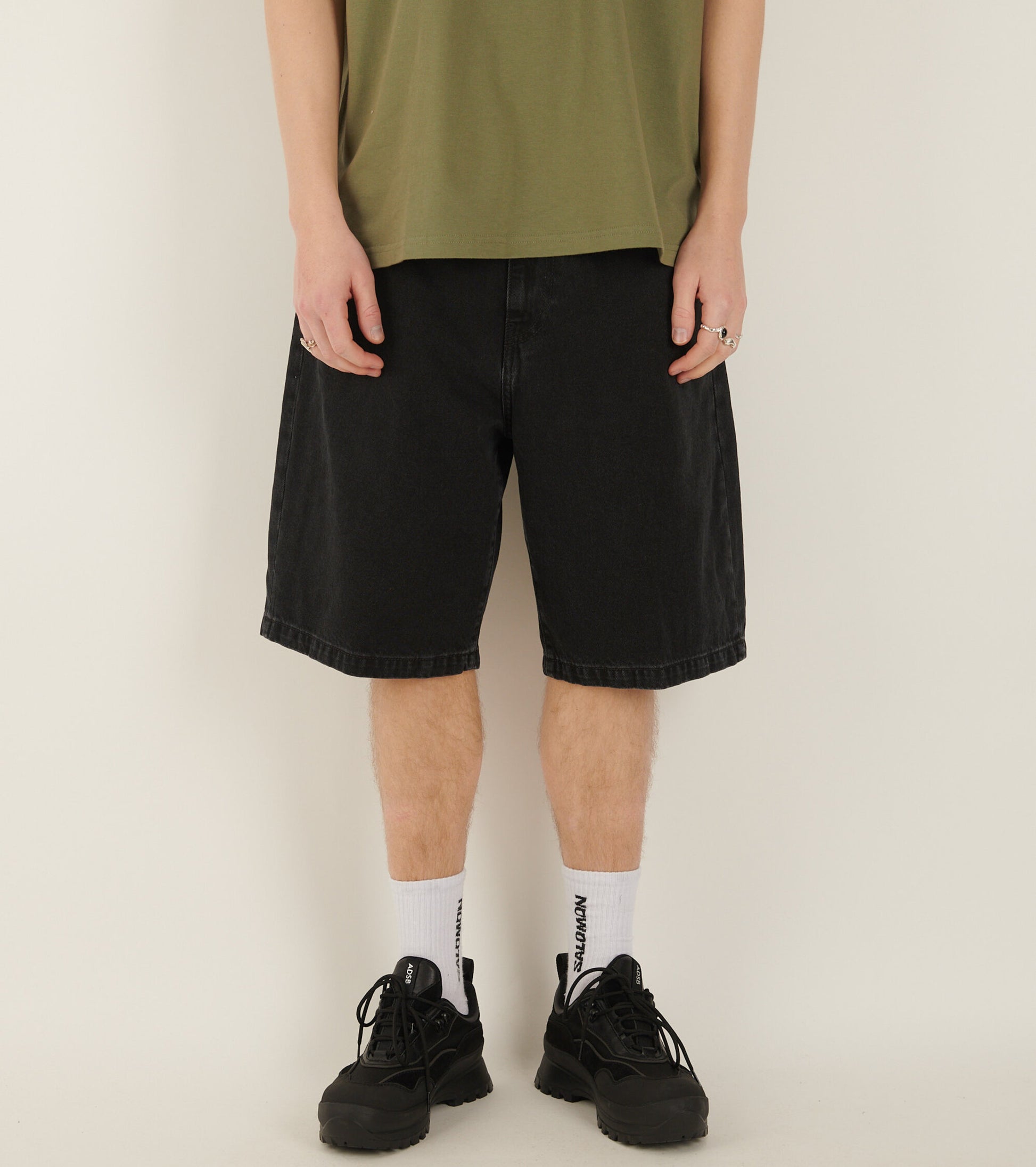 Landon Shorts Stone Washed Black
