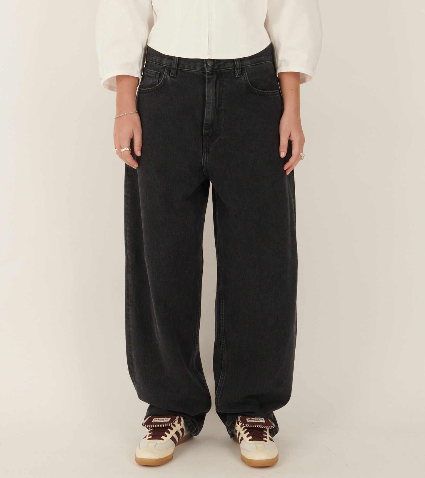 W Brandon Pant Stone Washed Black