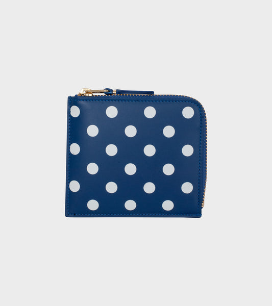Polka Dot Printed Wallet Blue
