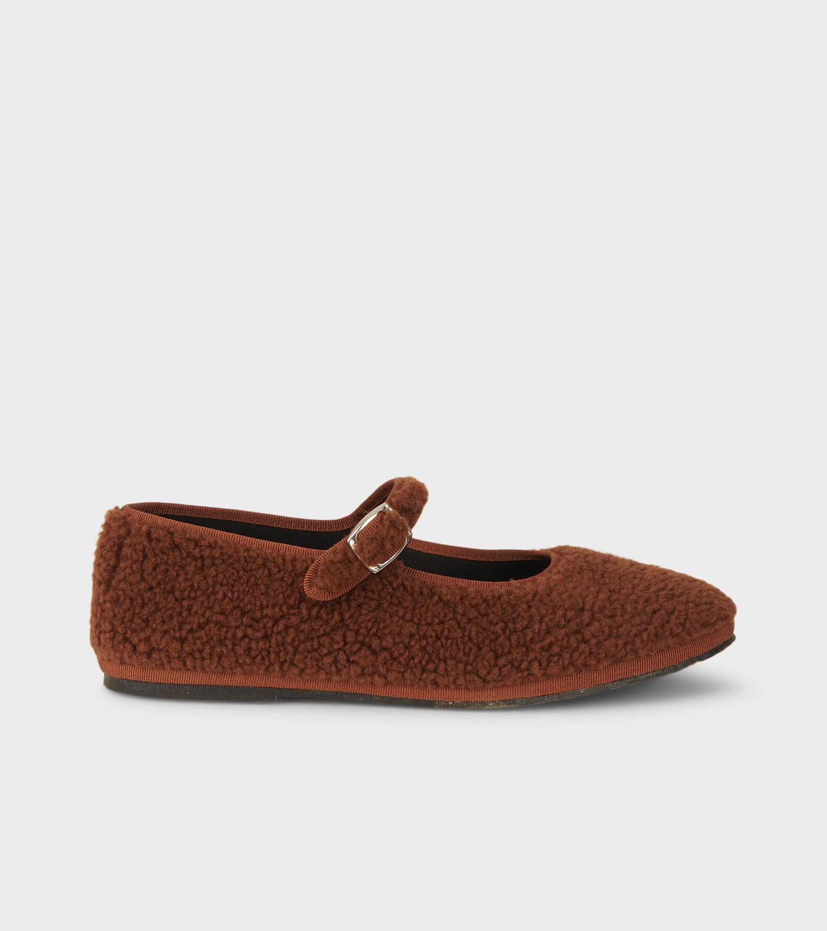 Wool Mary Jane Ballerina Brown/Brown