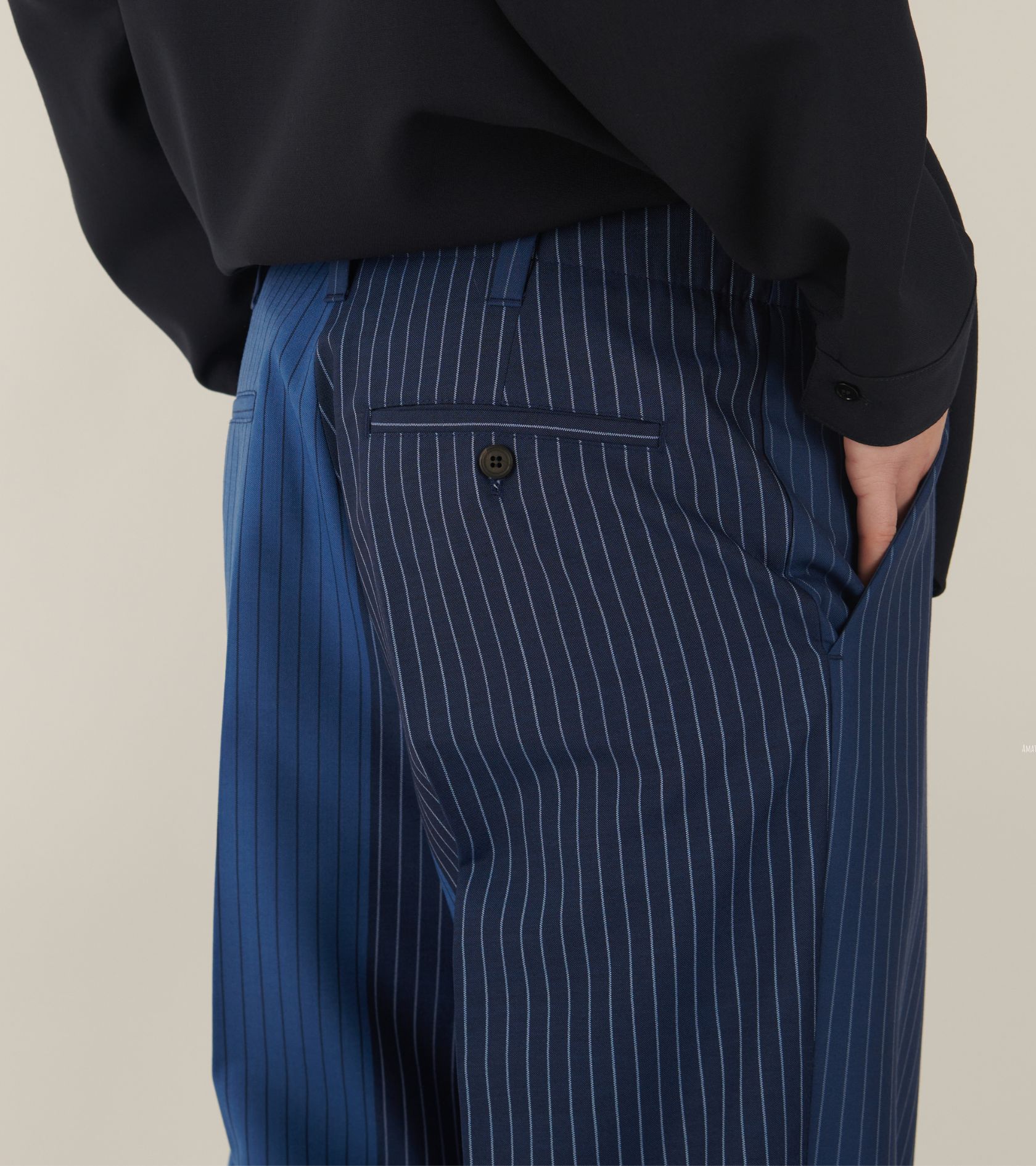 Degrade Pinstripe Wool Pants Blue Mix