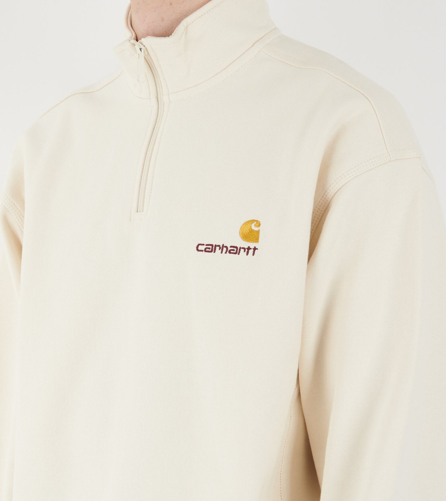 Half Zip American Script Sweatshirt Natural