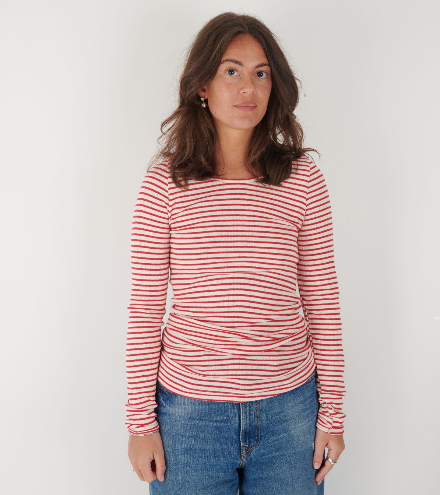 101 Rib Ecru/Red