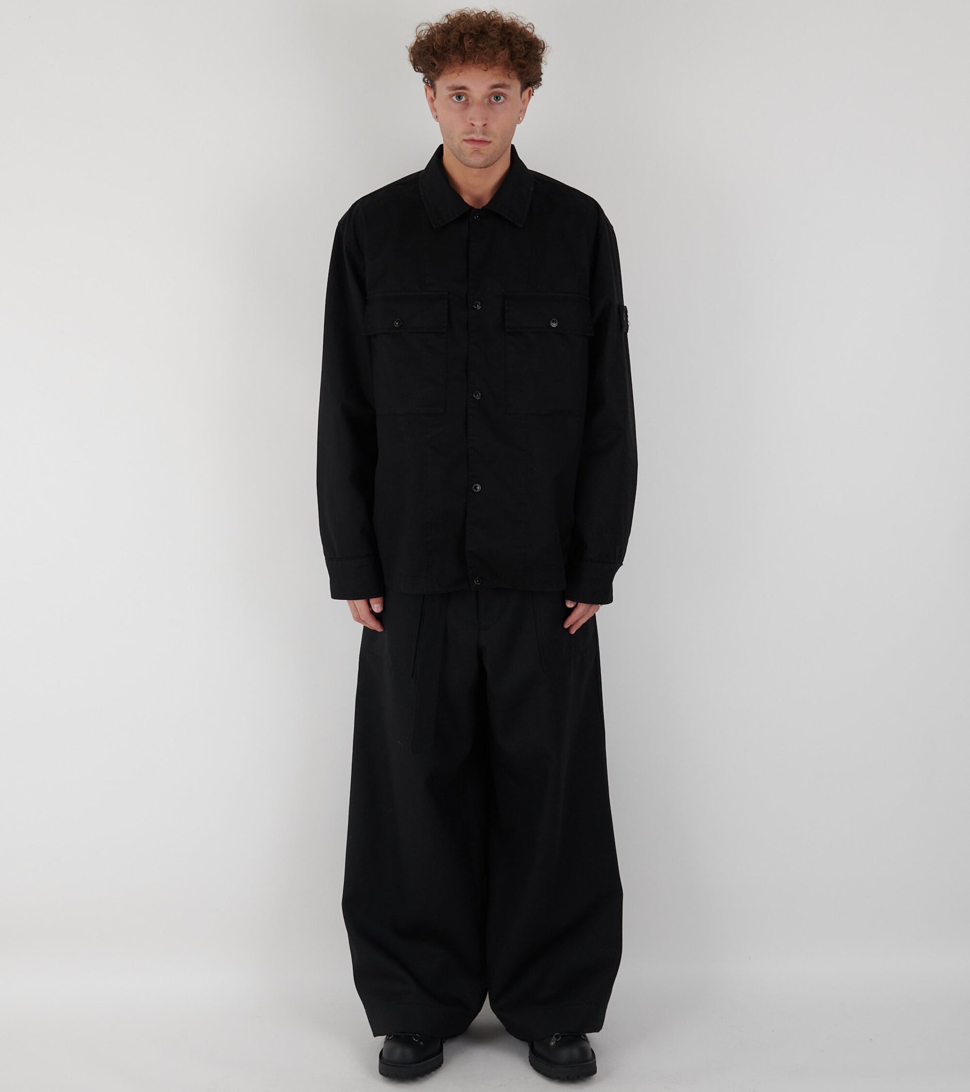 Ghost Performance Twill Wool Overshirt Black