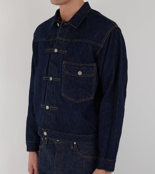 40's Pleated Front Shirt Dark Denim Blue