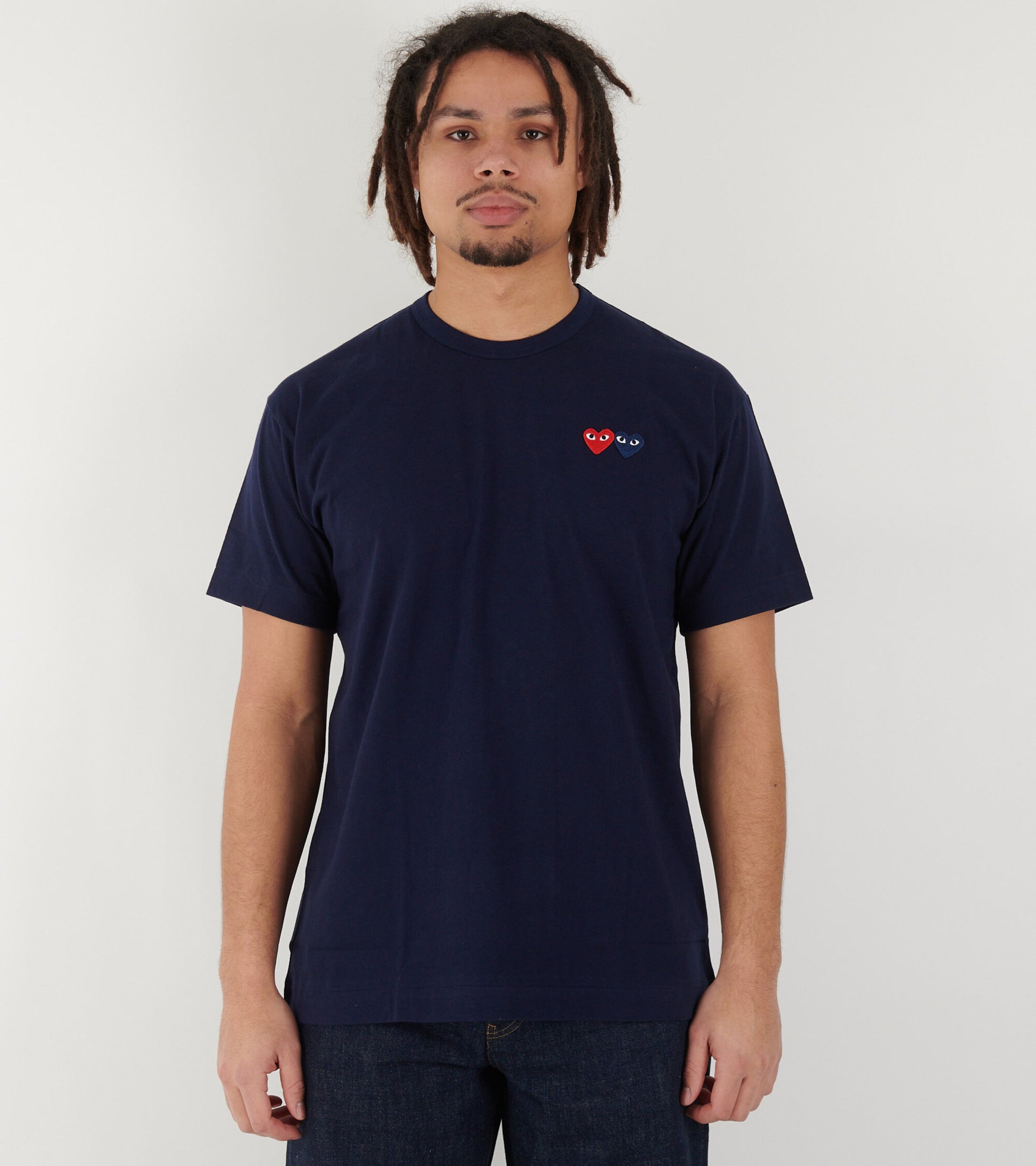 U Double Heart T-shirt Navy