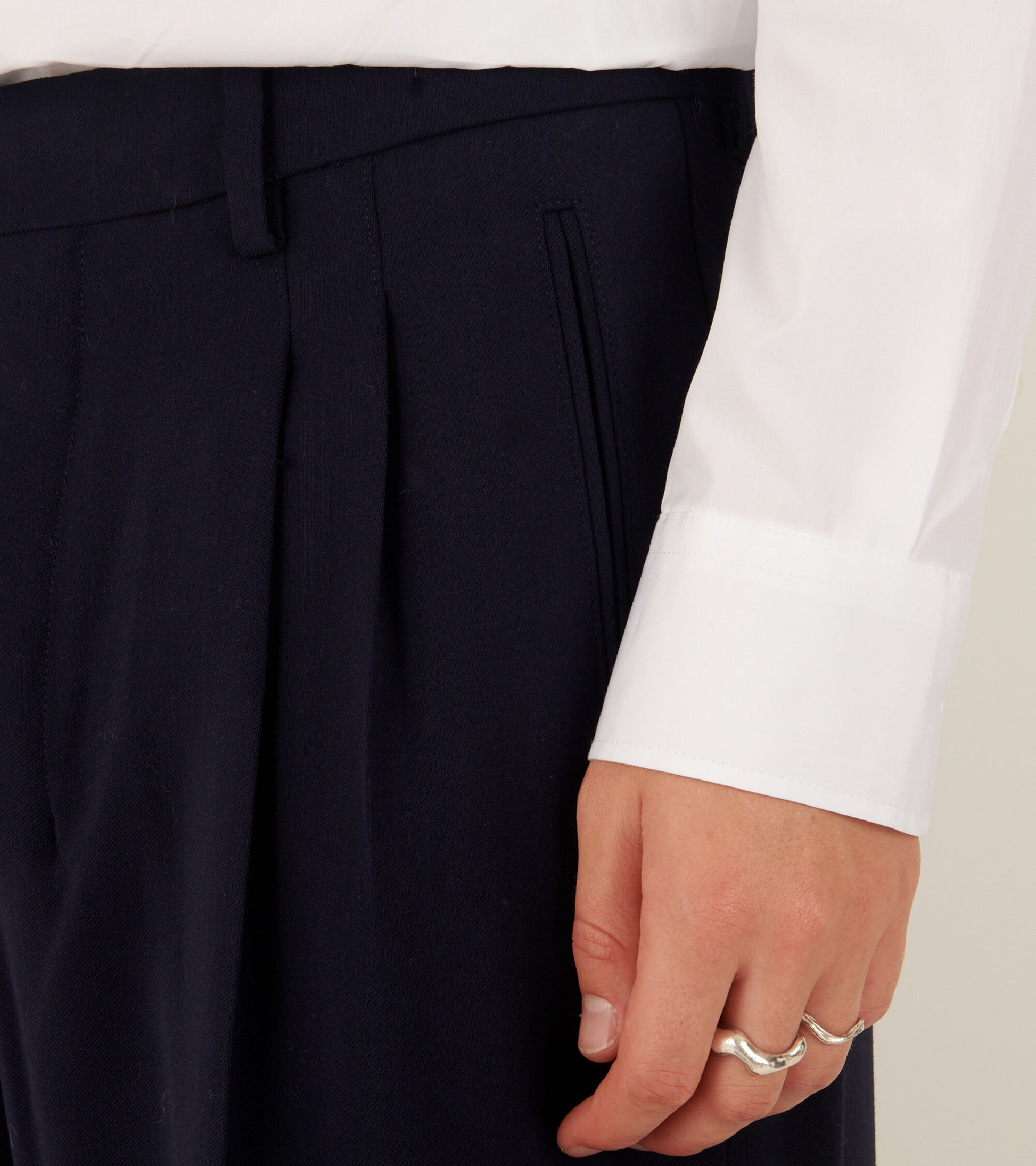 Straight Fit Trousers Night Blue
