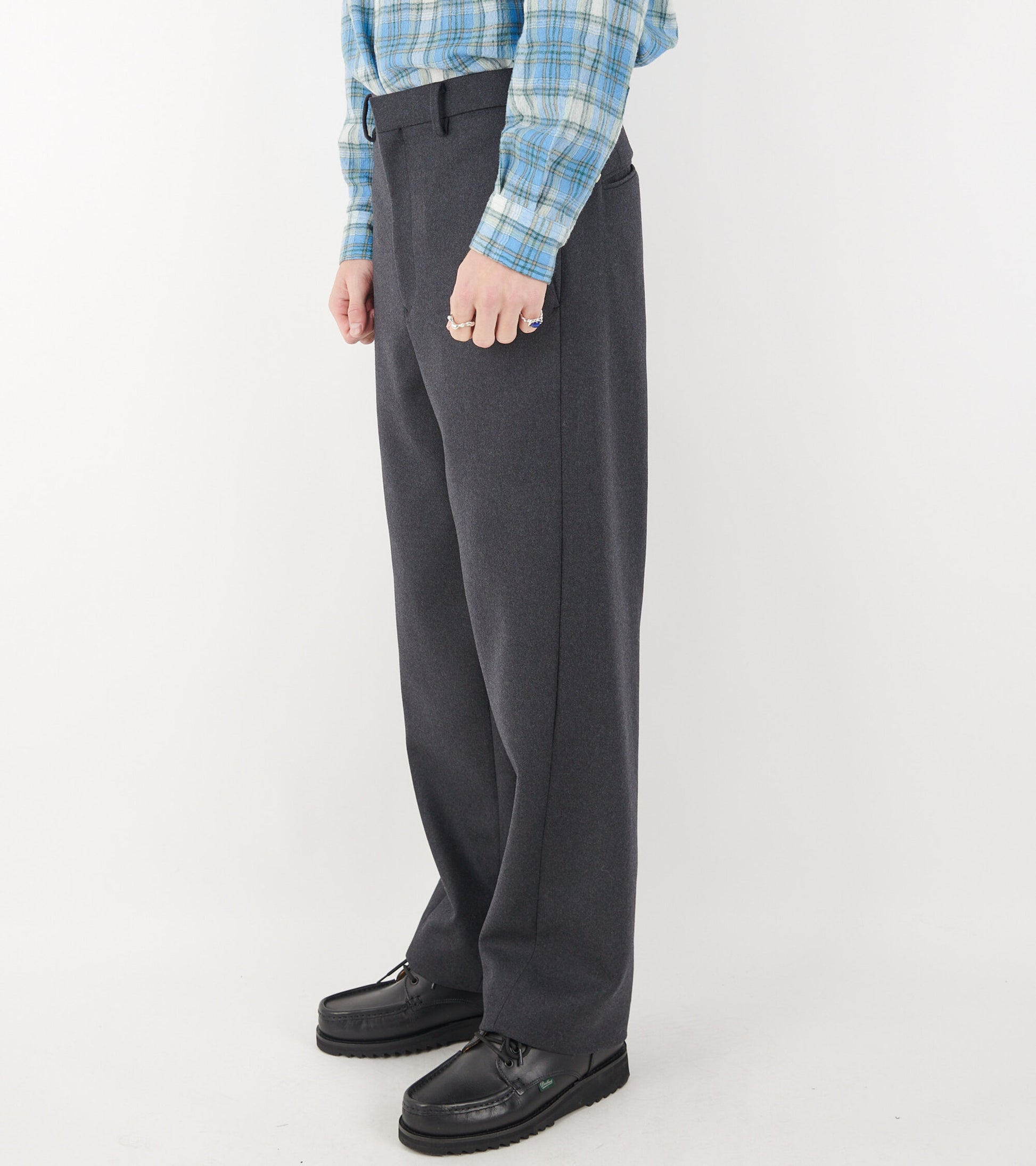 Light Melton Slacks Top Charcoal