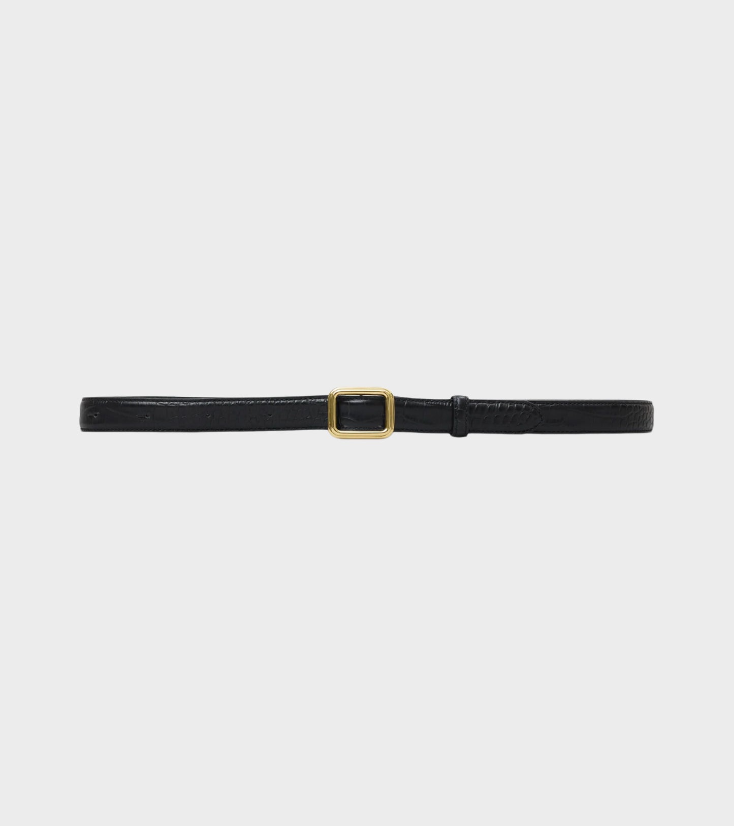 The Georgia Wide Belt Black Croc/Gold