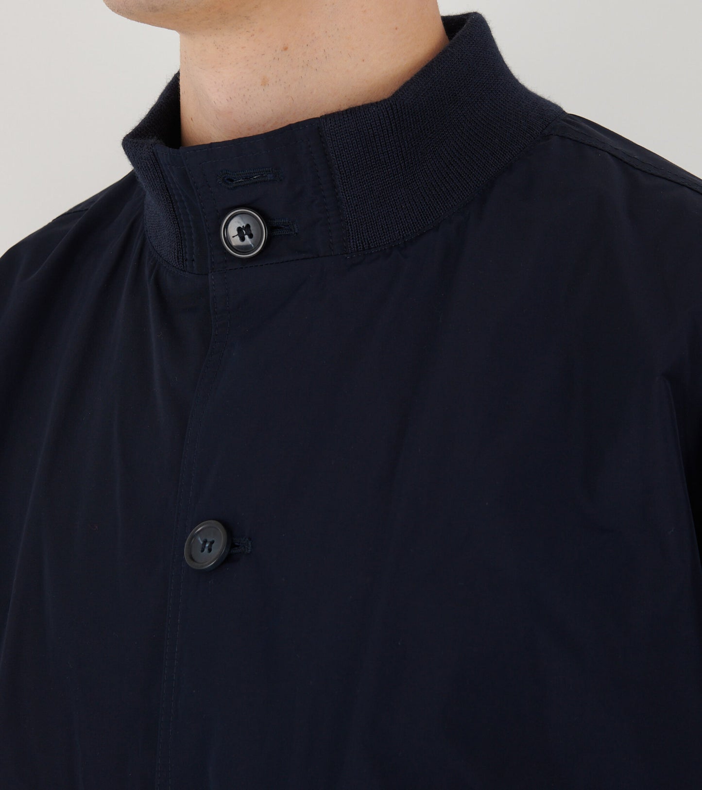 Rib Collar Blouson Navy