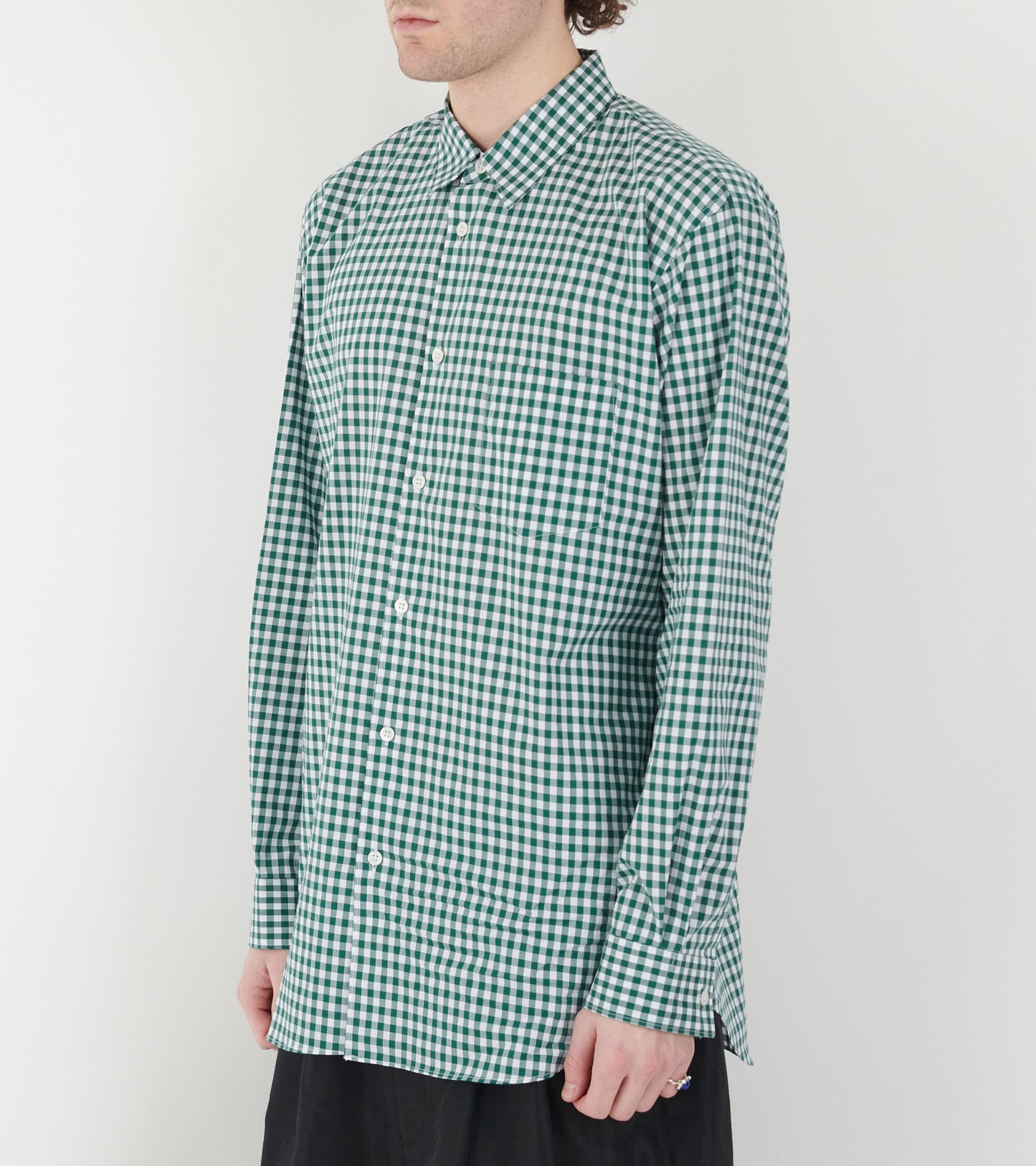 Checkered Shirt Dark Green/White
