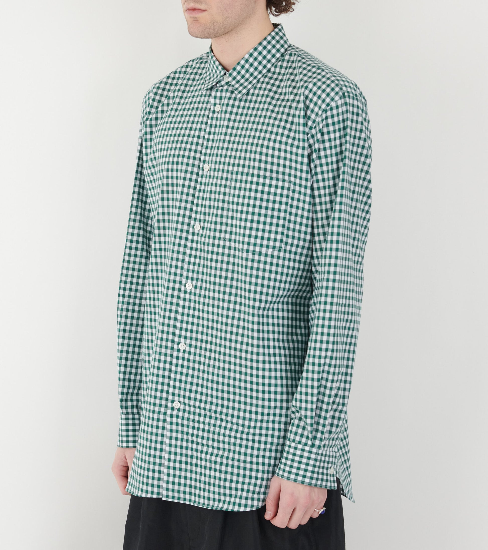 Checkered Shirt Dark Green/White