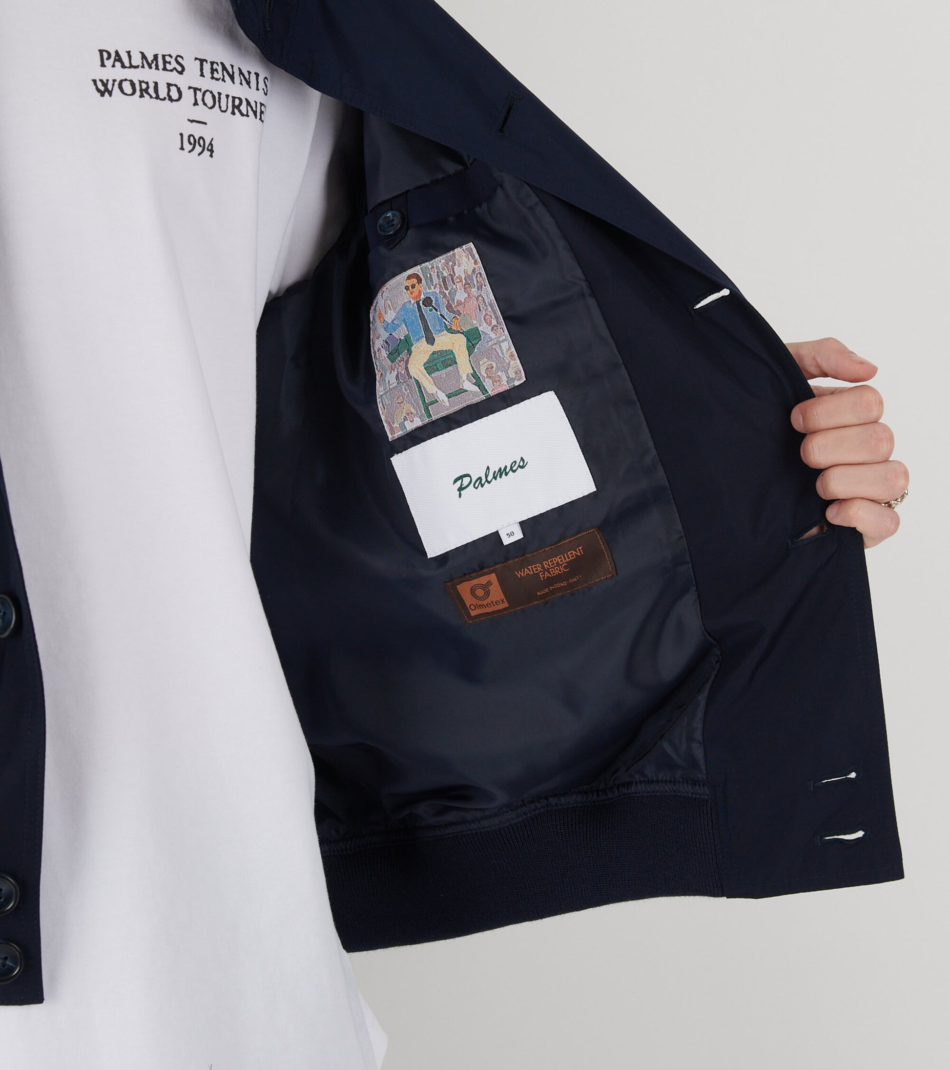 Rib Collar Blouson Navy