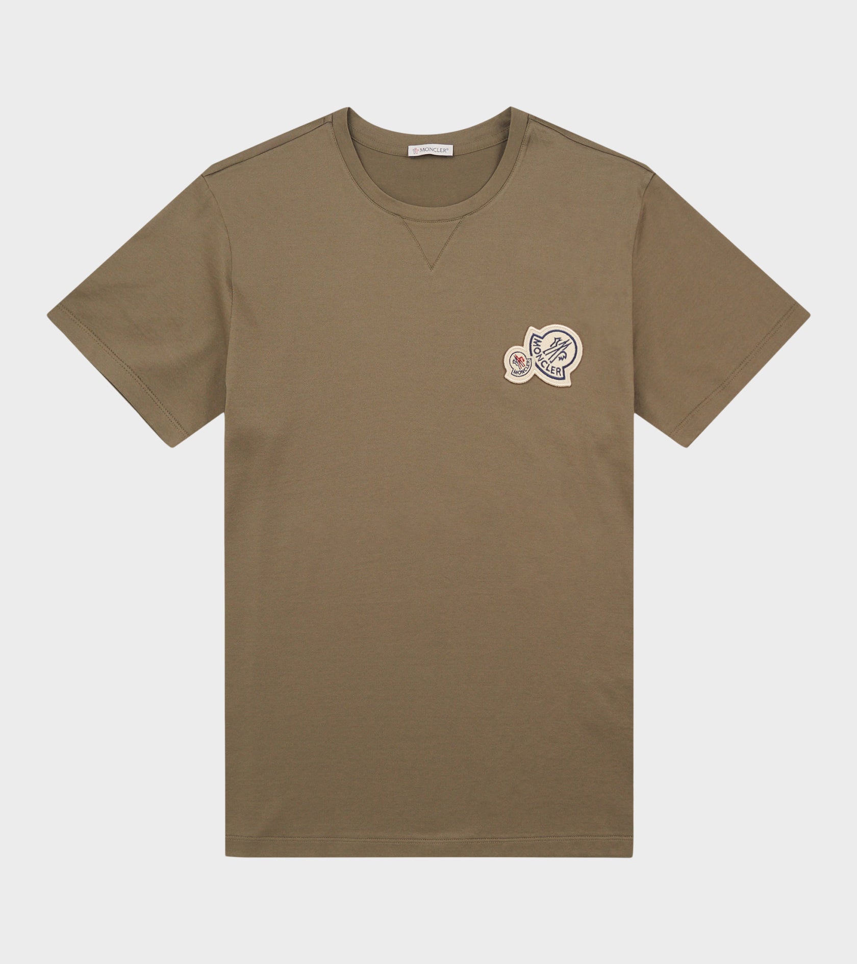 Moncler Embroidered Double Logo T-shirt Army Green