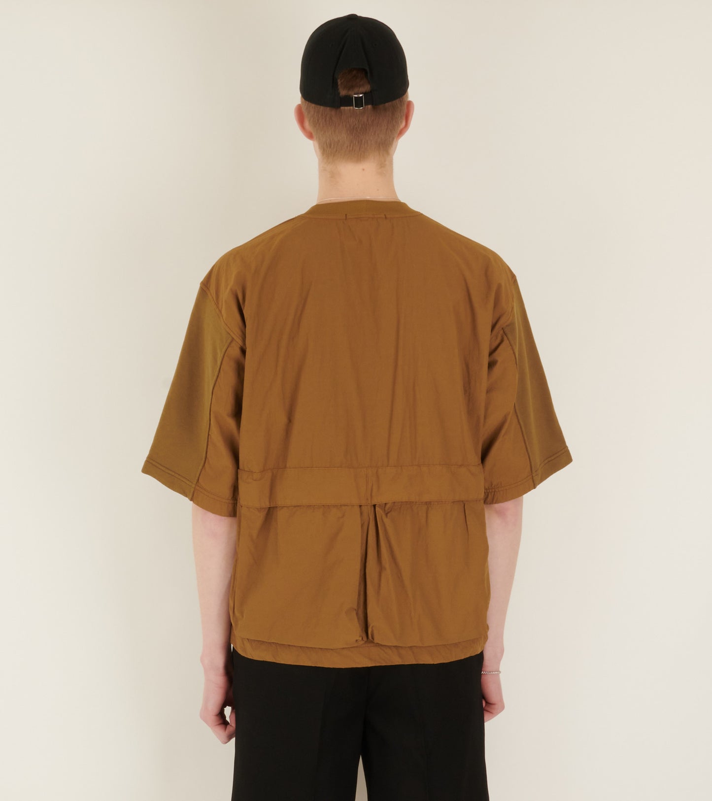 Nylon Back S/S Sweatshirt Cinnamon Brown