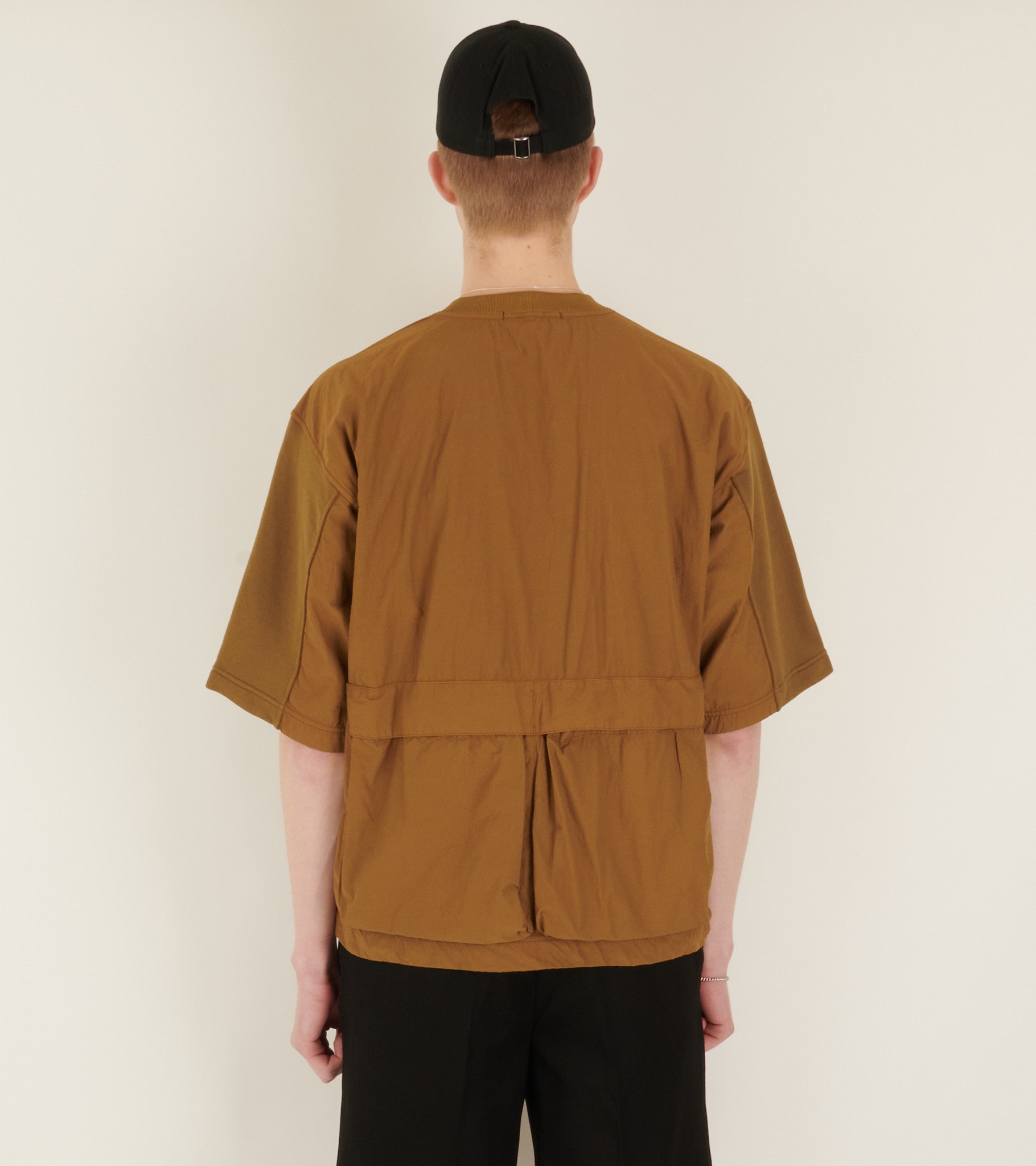 Nylon Back S/S Sweatshirt Cinnamon Brown